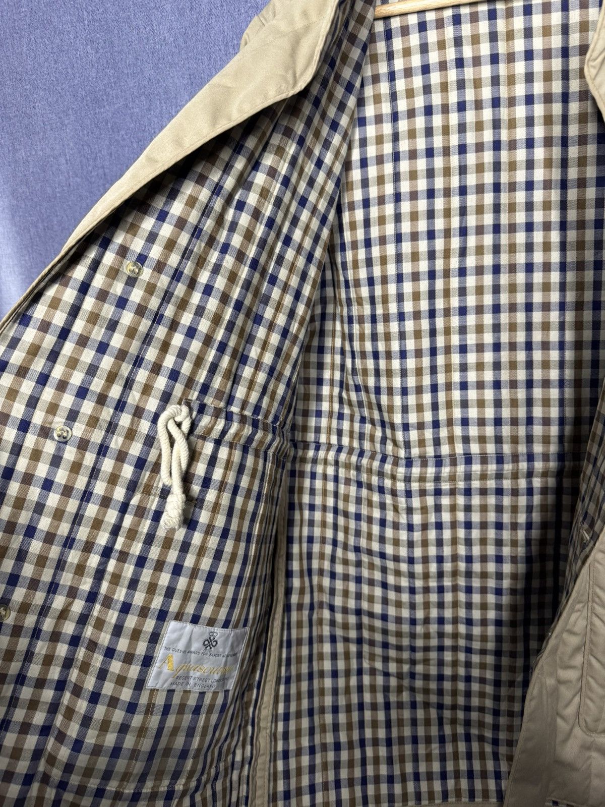 Aquascutum Aquascutum Quilted Jacket Beige Check Lining Vintage Mens Size US L / EU 52-54 / 3 - 6 Thumbnail