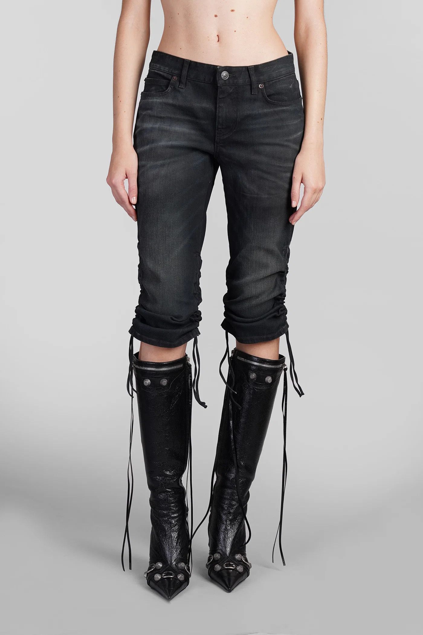 Balenciaga o1tr1nto0526 Capri Pants in Grey Size 27" / US 4 / IT 40 - 2 Thumbnail