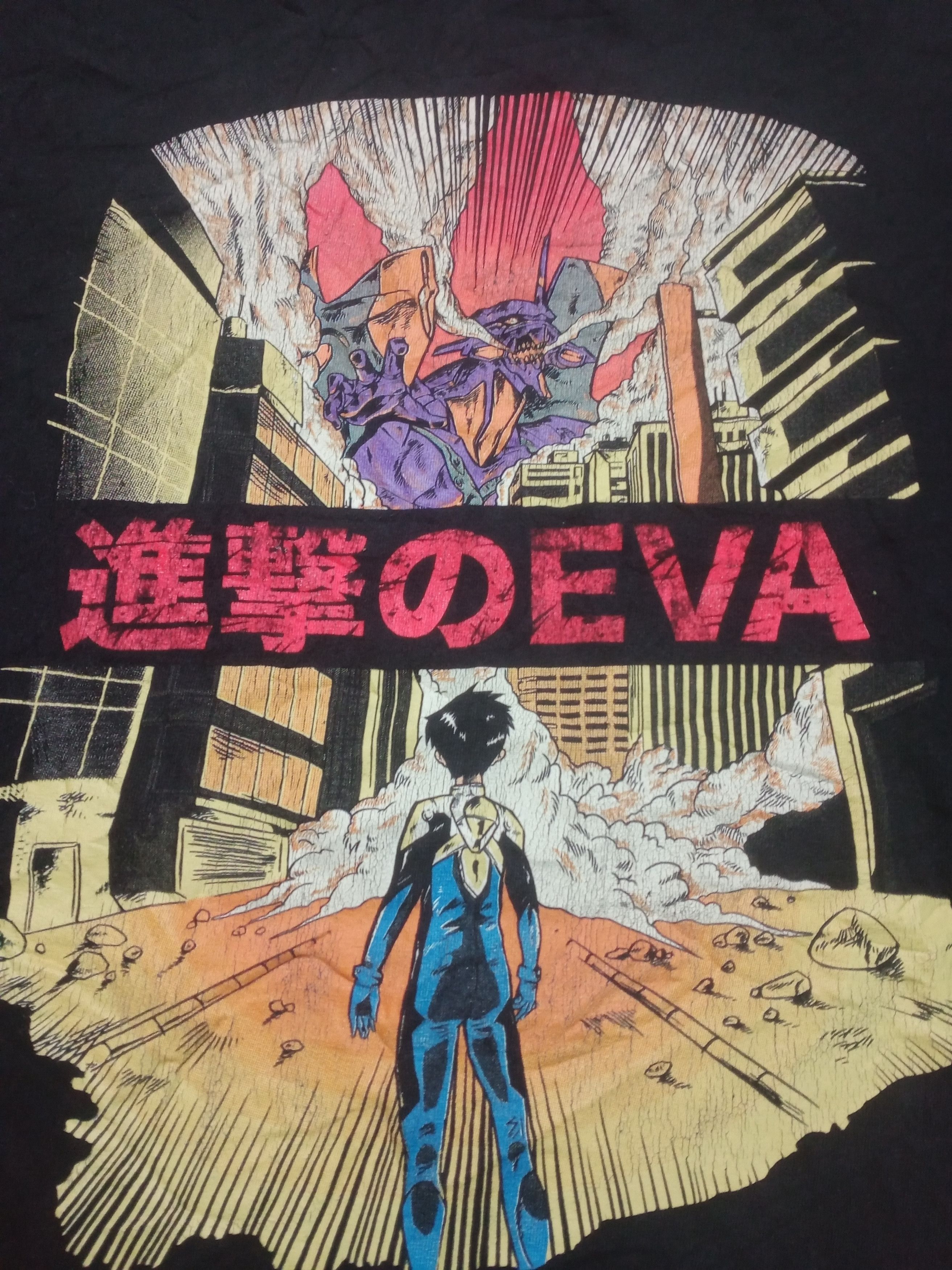 Anime Very Rare Vintage Neon Genesis Evangelion Tshirt Size US L / EU 52-54 / 3 - 3 Thumbnail