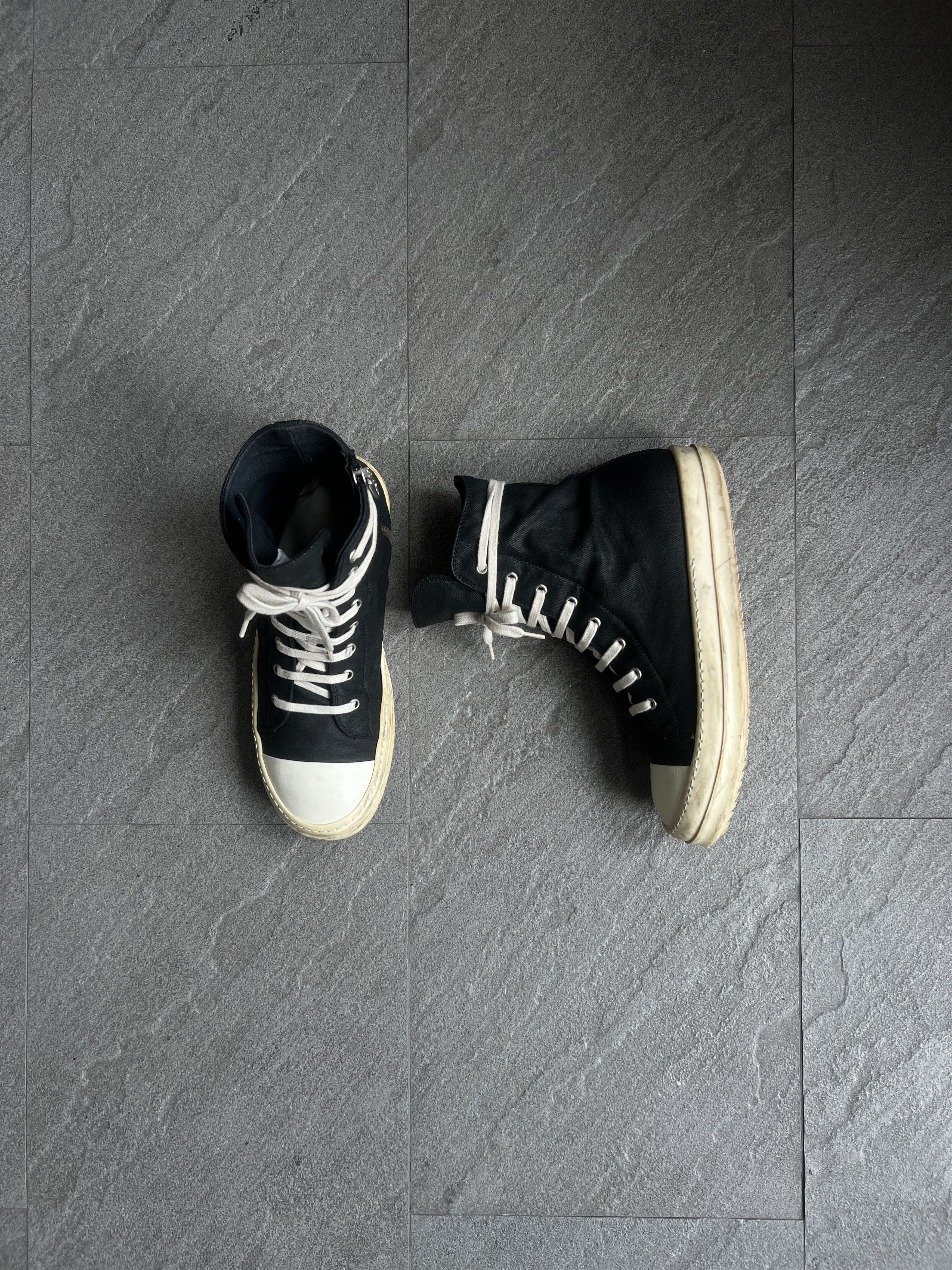 Rick Owens Ramones High Top Black Canvas EU42