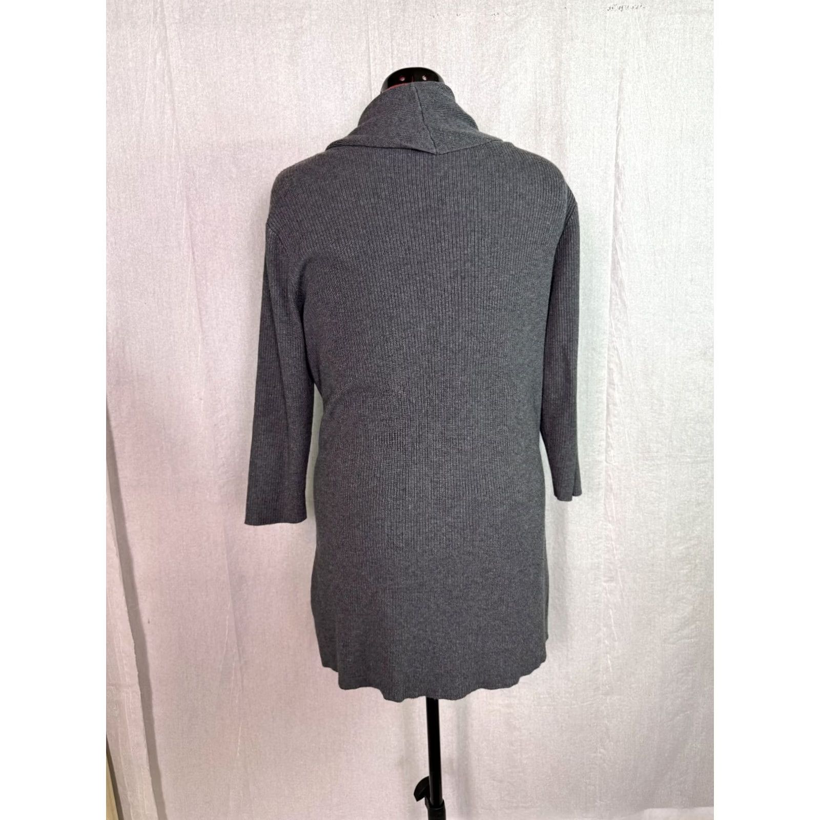Incu INC Womens Plus 0X Gray Sweater Cowl Neck Solid Long Sleeve 3/4 Pockets D859 Size XL / US 12-14 / IT 48-50 - 5 Thumbnail