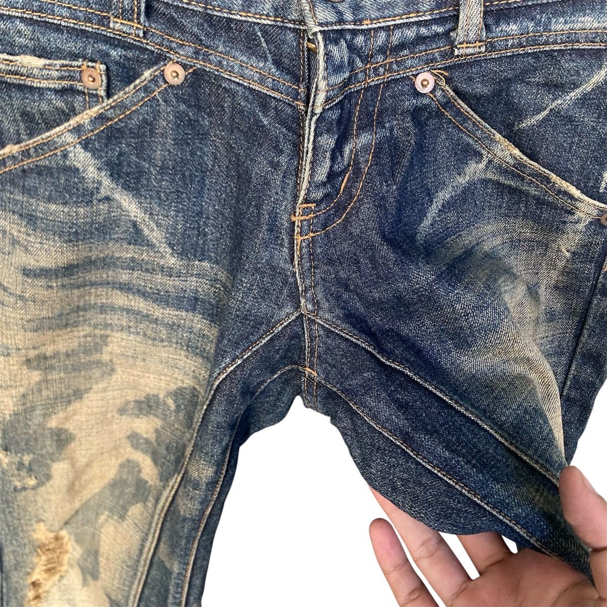 JACKROSE ‼️LAST DROP‼️Jackrose Low-rise Distressed Whisker Flared Denim Size US 31 - 10 Thumbnail
