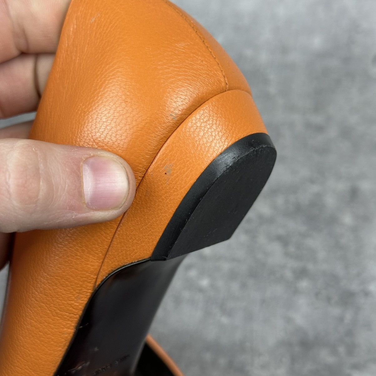 Miu Miu Vintage Miu Miu Bow Pointed Toe Leather Shoe Orange Sz 37 Size US 7 / IT 37 - 22 Thumbnail