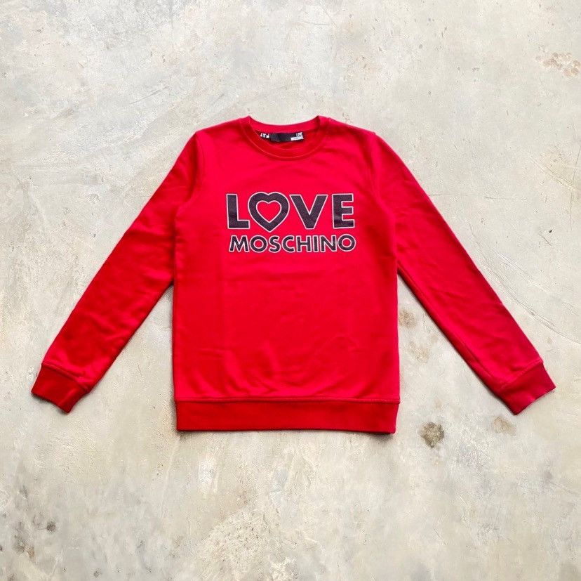 Moschino Love Moschino Red Logo Crewneck Sweatshirt (XS–S) Size S / US 4 / IT 40 - 1 Thumbnail