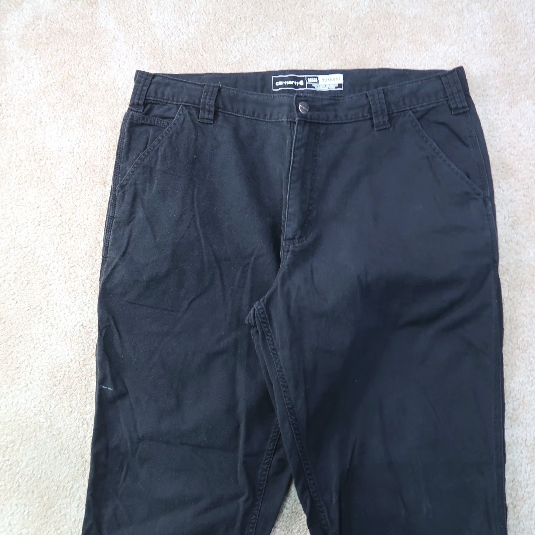 Carhartt VINTAGE Carhartt Relaxed Straight Pants Men 38x32 Black Canvas Workwear Rugged Flex Carpenter 90s Mens Size US 38 / EU 54 - 3 Thumbnail