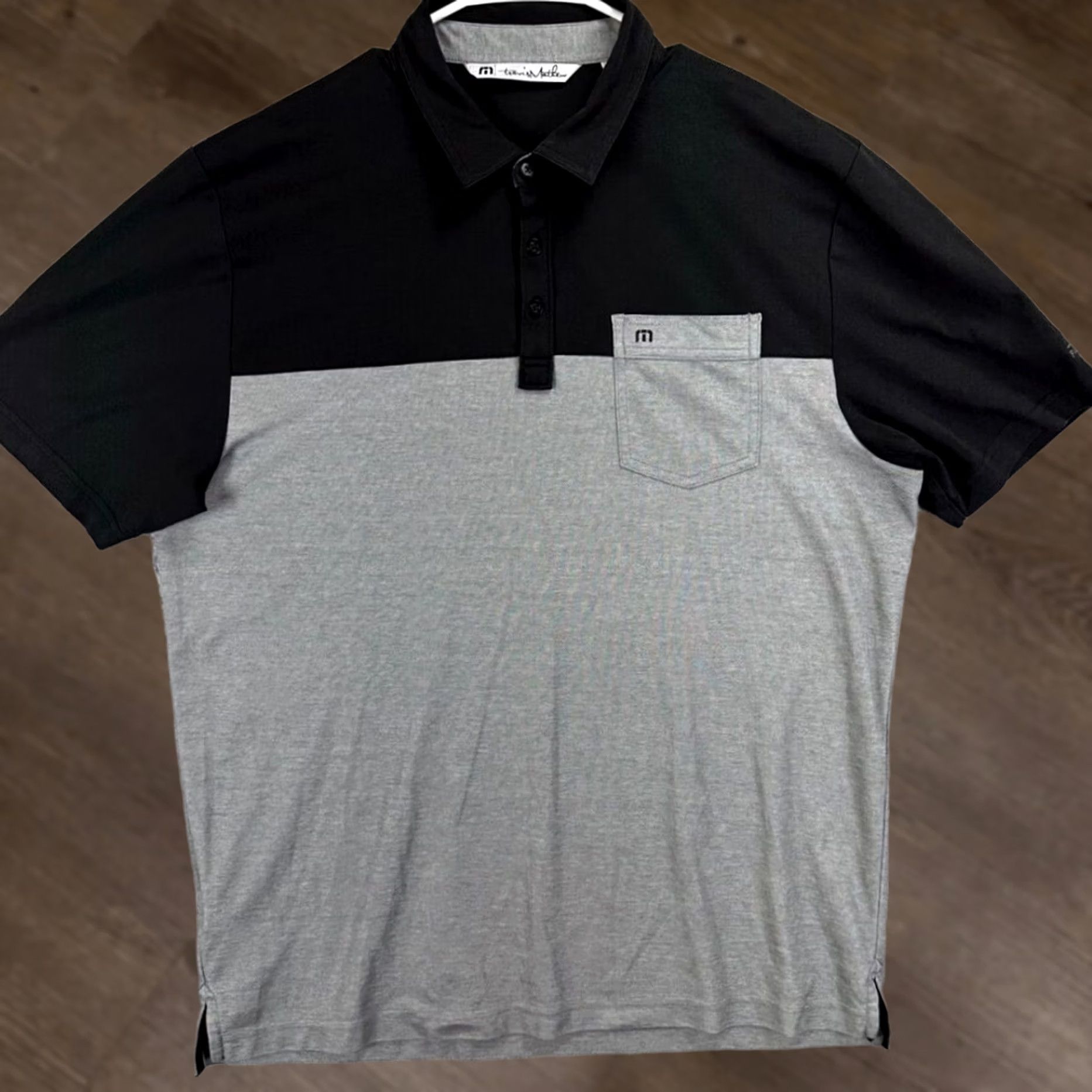 TravisMathew Travis Mathew Shirt Men XL Black Grey Pima Cotton Blend Polo Golf Rugby Casual Size US XL / EU 56 / 4 - 1 Thumbnail