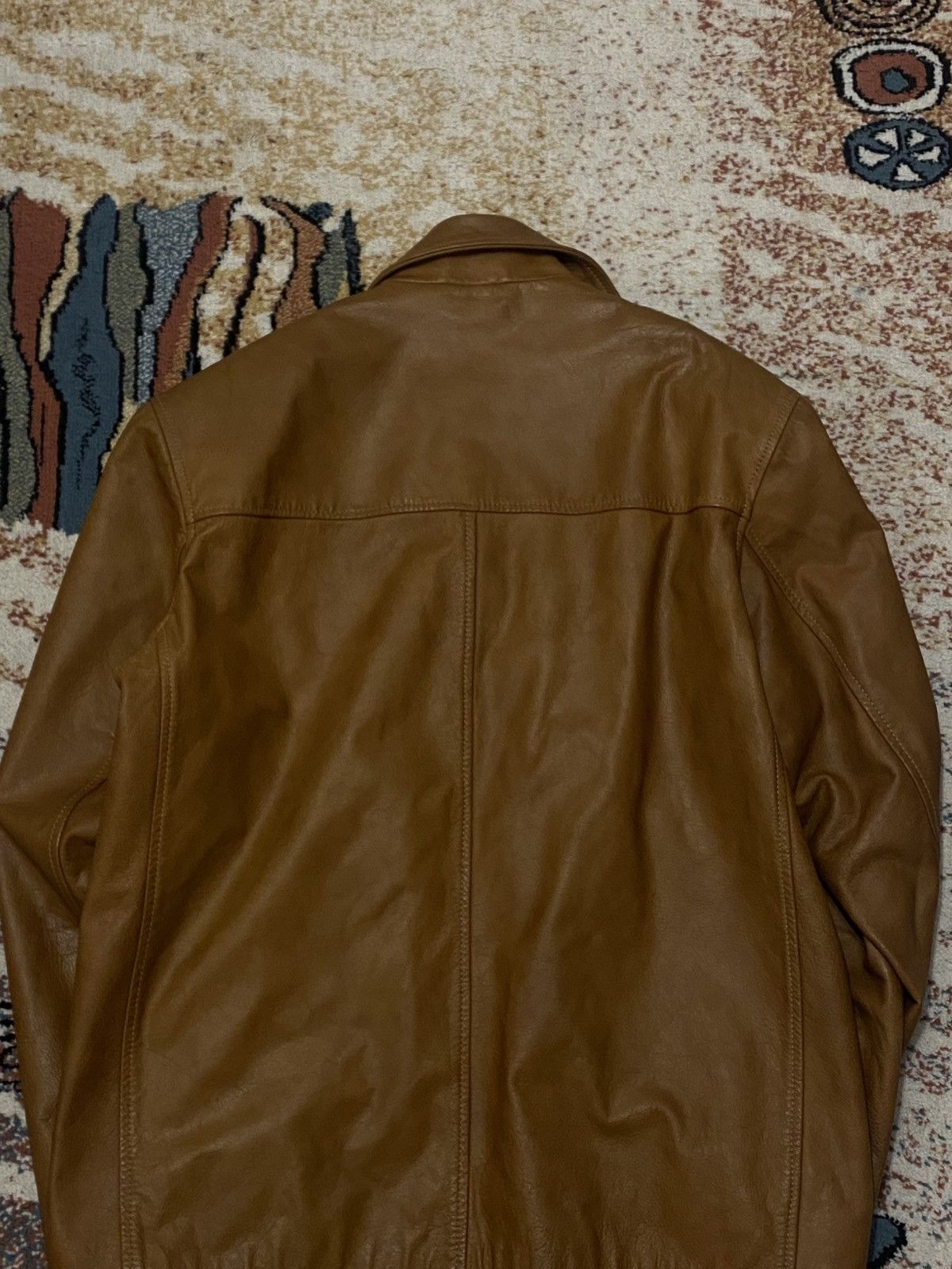 Hugo Boss Brown vintage leather jacket Size US XL / EU 56 / 4 - 3 Thumbnail