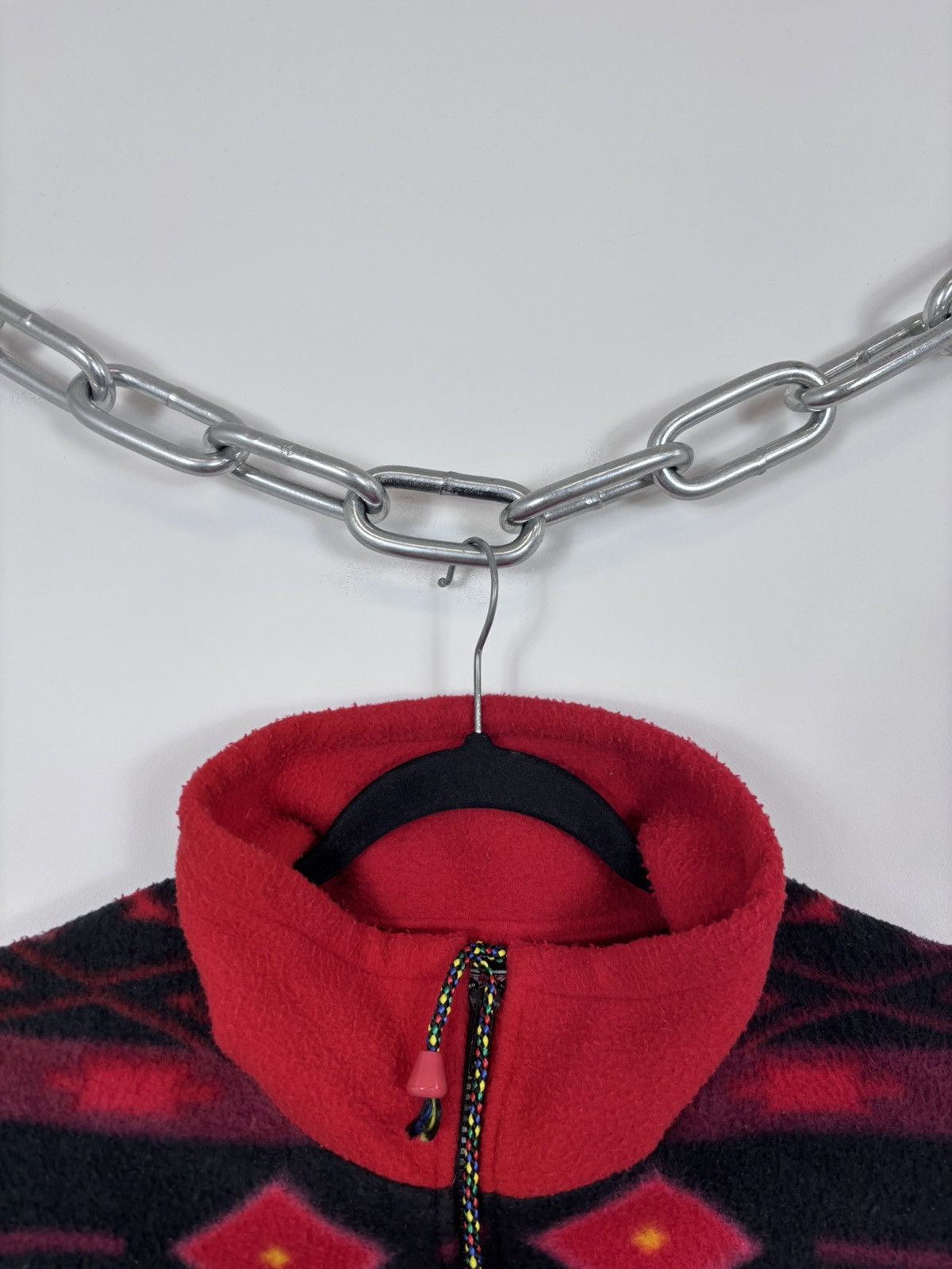 Vintage Vintage Body Guard Men’s Aztec Red 1/4 Zip Fleece Jacket Size US XL / EU 56 / 4 - 4 Thumbnail