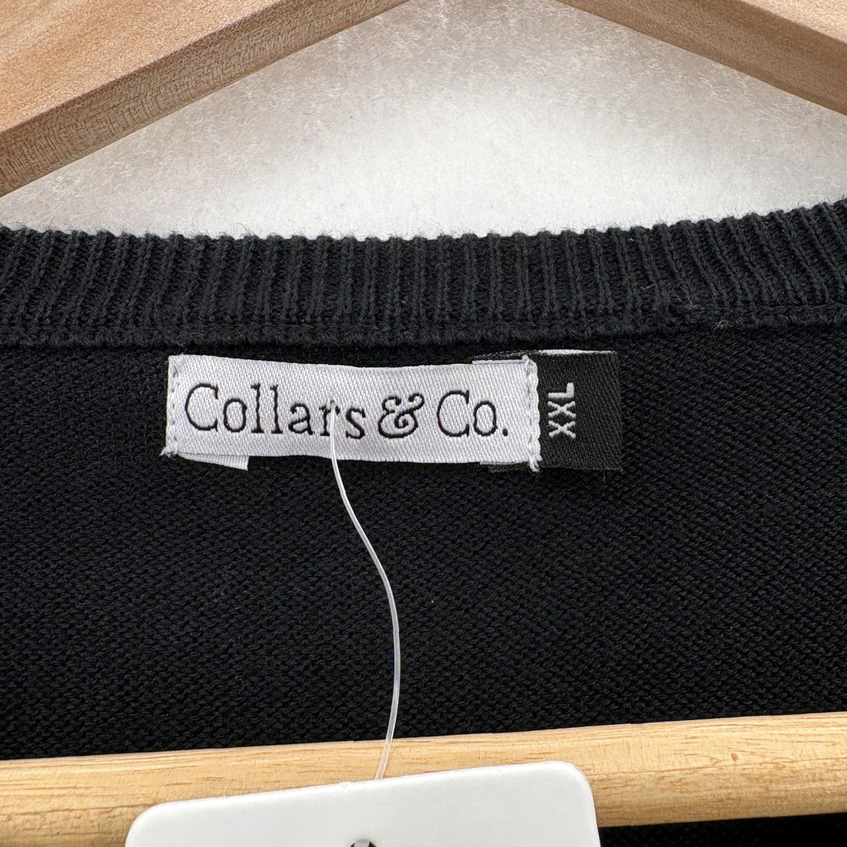 CO Collars & Co Sweater Mens 2XL Black Egyptian Cotton Crewneck Pullover Knit NWT Size US XXL / EU 58 / 5 - 3 Thumbnail