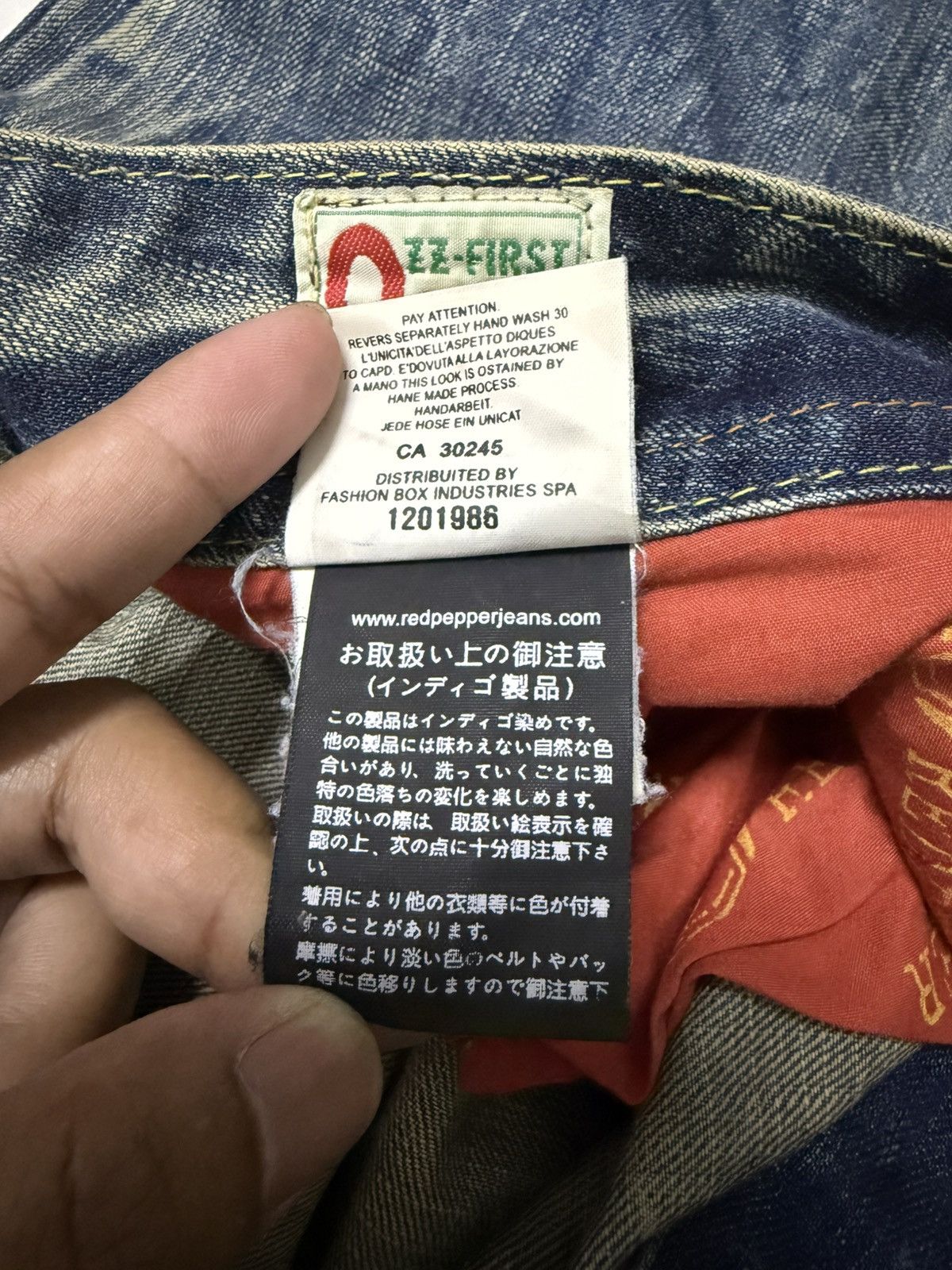 Le Grande Bleu (L.G.B.) Flared Jeans Red Pepper Faded Stretch Low Rise Boot Cut Size US 31 - 25 Thumbnail
