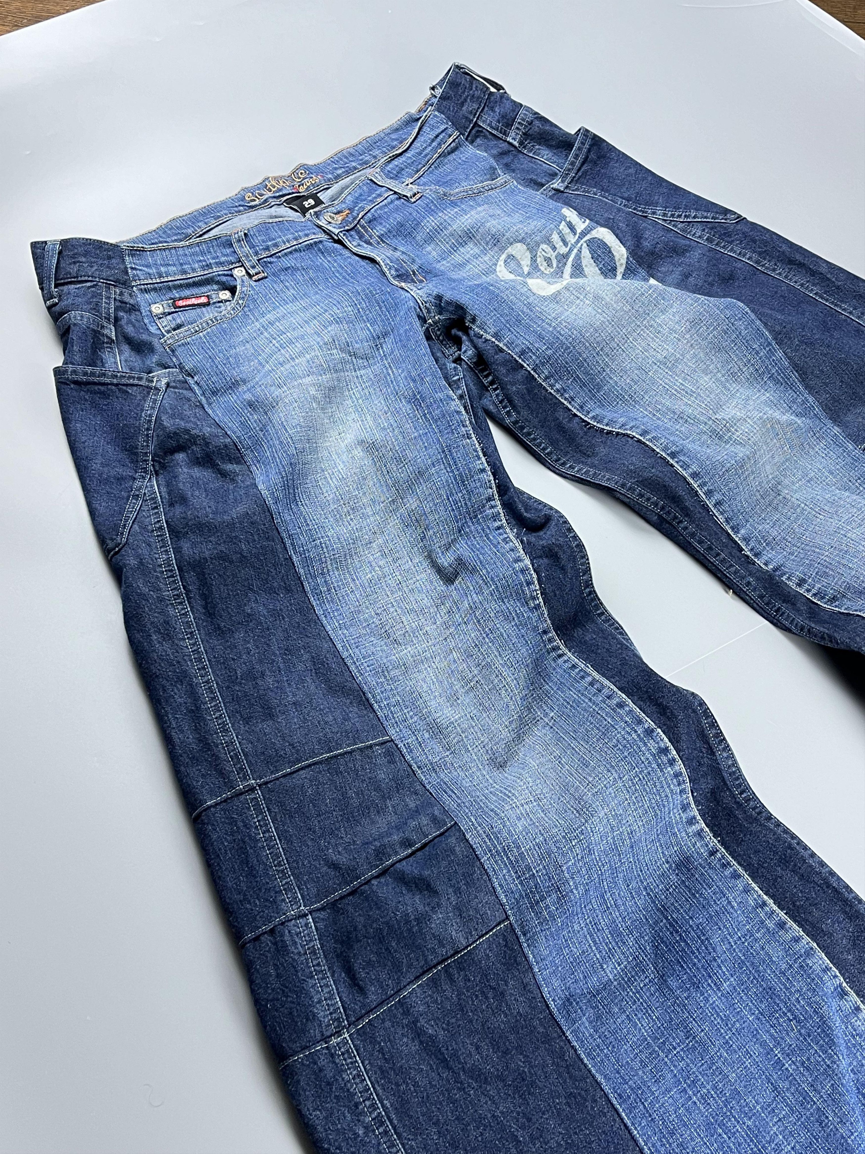 Japanese Brand SOUTHPOLE VINTAGE CRAZY BAGGY FIT REWORK JEAN Size US 34 / EU 50 - 6 Thumbnail