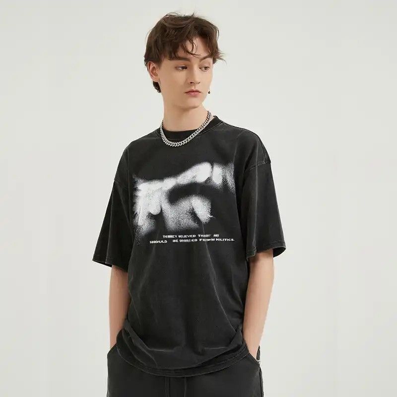 Japanese Brand Oversized Blurry Letters Graphic T Shirt Size US XL / EU 56 / 4 - 3 Thumbnail