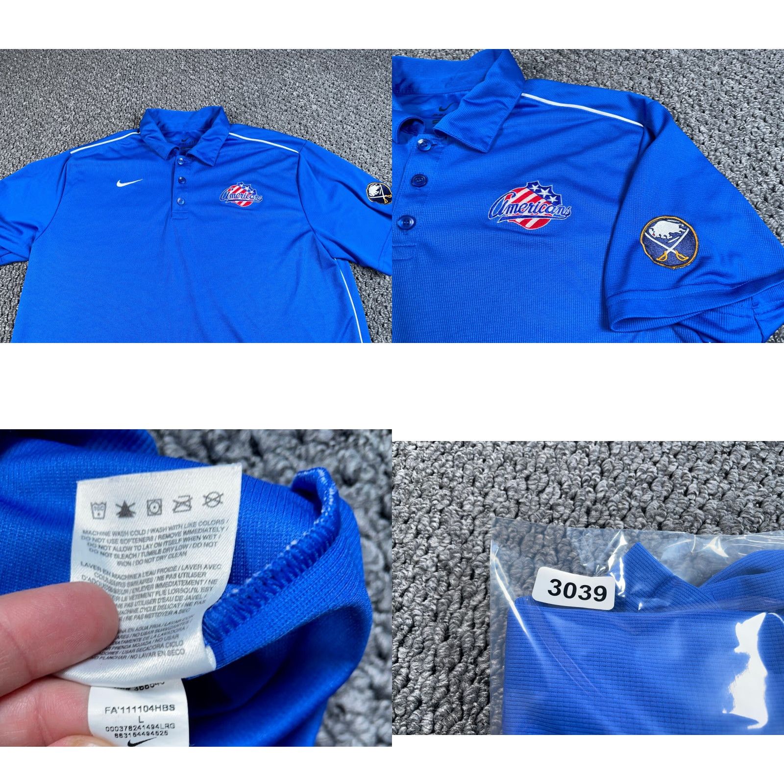 Nike Nike Dri-Fit Americans Polo Shirt Adult Large Blue Embroidered Patriotic Shirt Mens Polo Size US L / EU 52-54 / 3 - 8 Thumbnail
