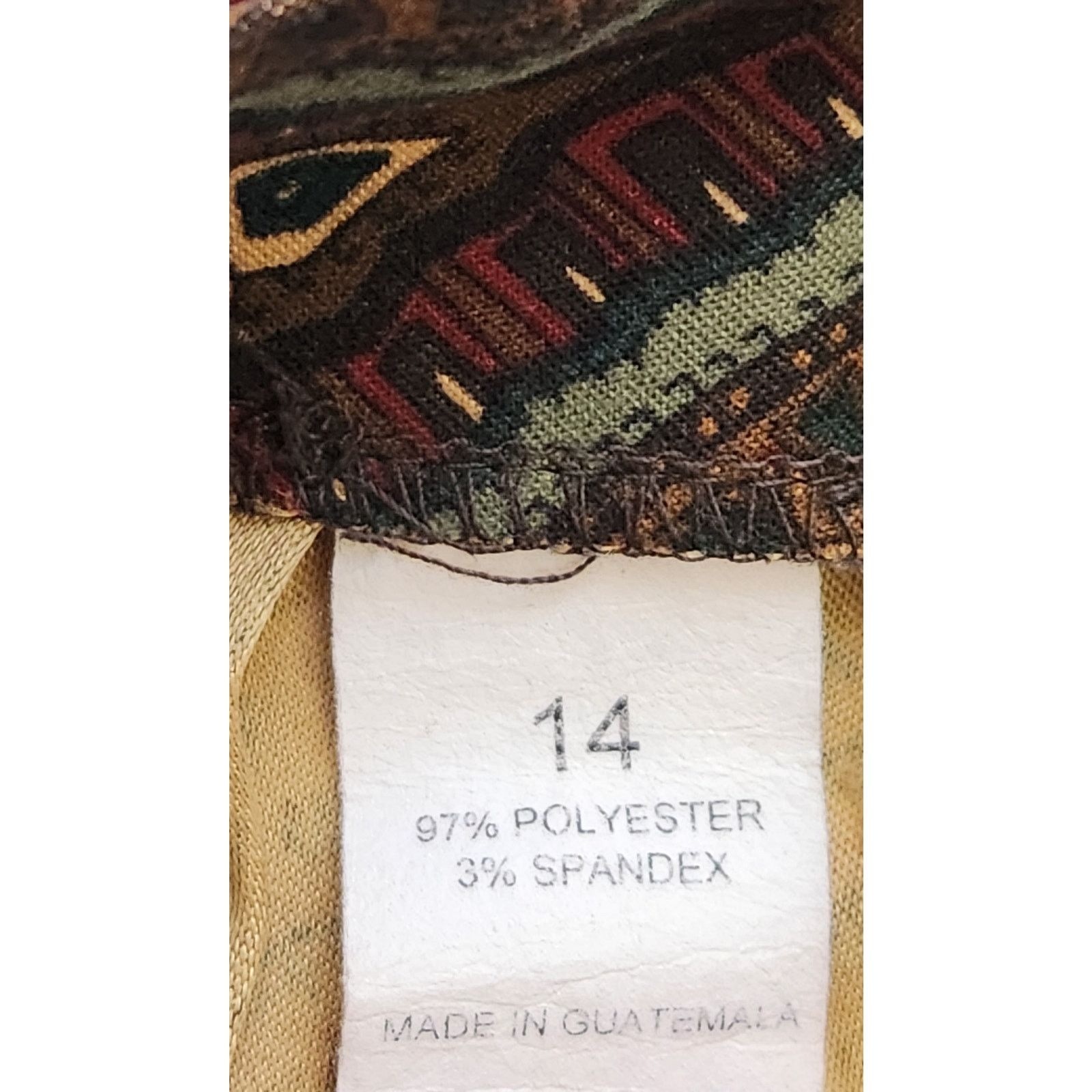 Other Briggs New York Brown Green Paisley Print A Line Skirt 14 Size 36" / US 14 / IT 50 - 3 Thumbnail