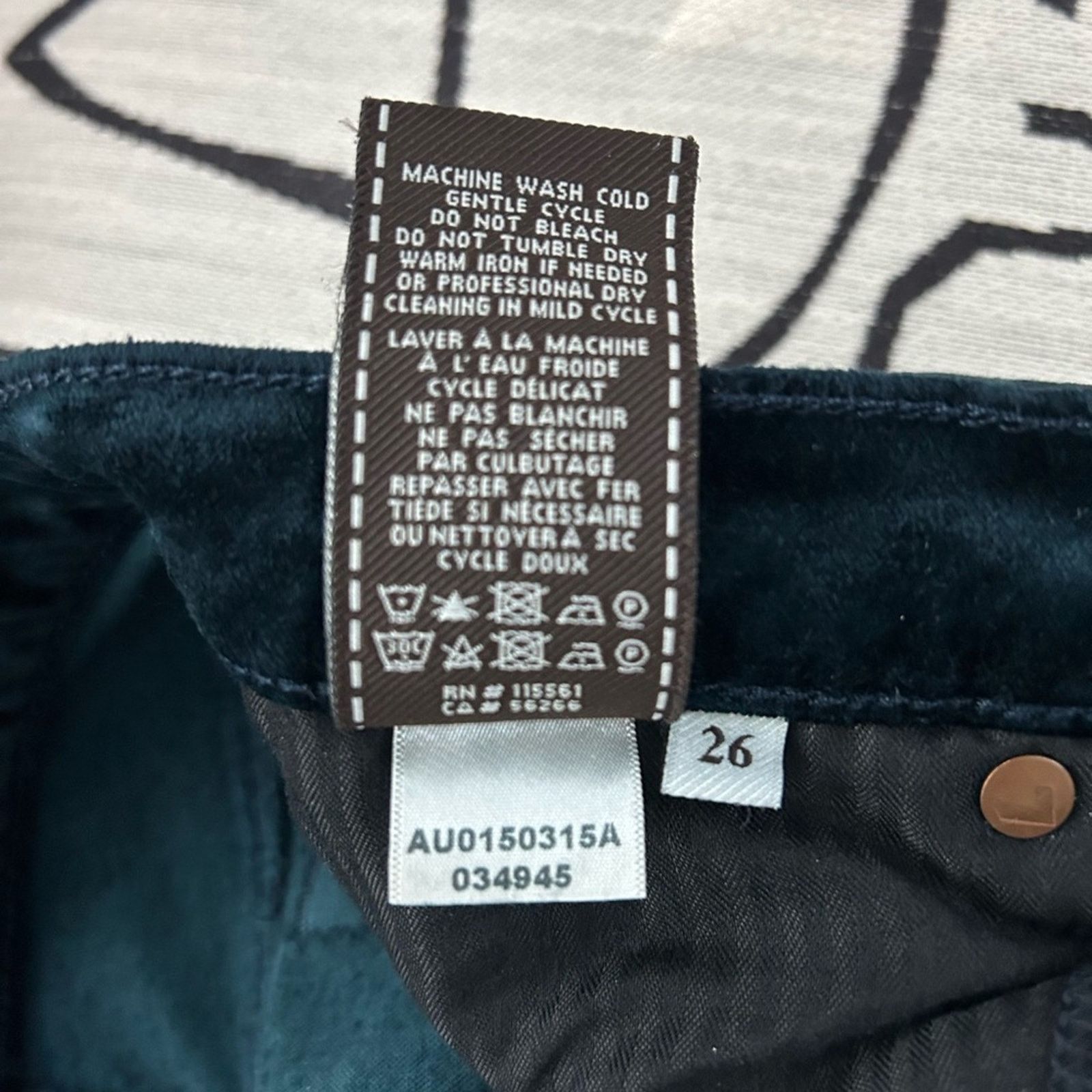 7 For All Mankind 7 For Mankind Emerald green Crushed Velvet Skinny Jeans 26 Size 26" / US 2 / IT 38 - 3 Thumbnail