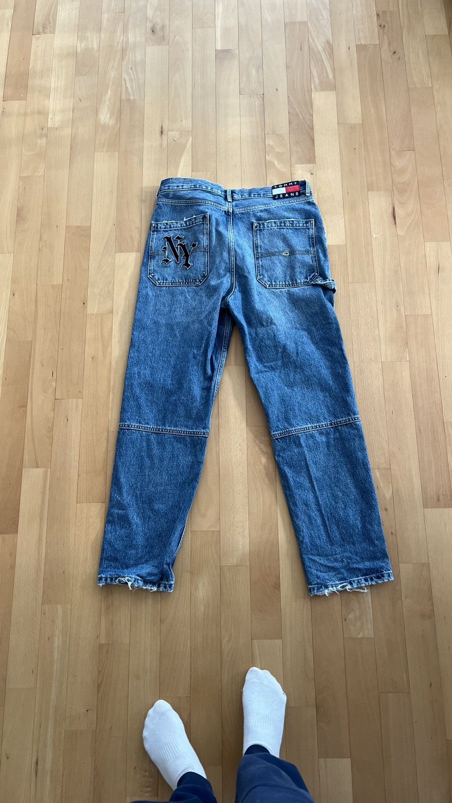 Tommy Hilfiger Vintage Tommy Jeans Denim Pants Light Wash Baggy Y2K Jeans Size US 31 - 3 Thumbnail