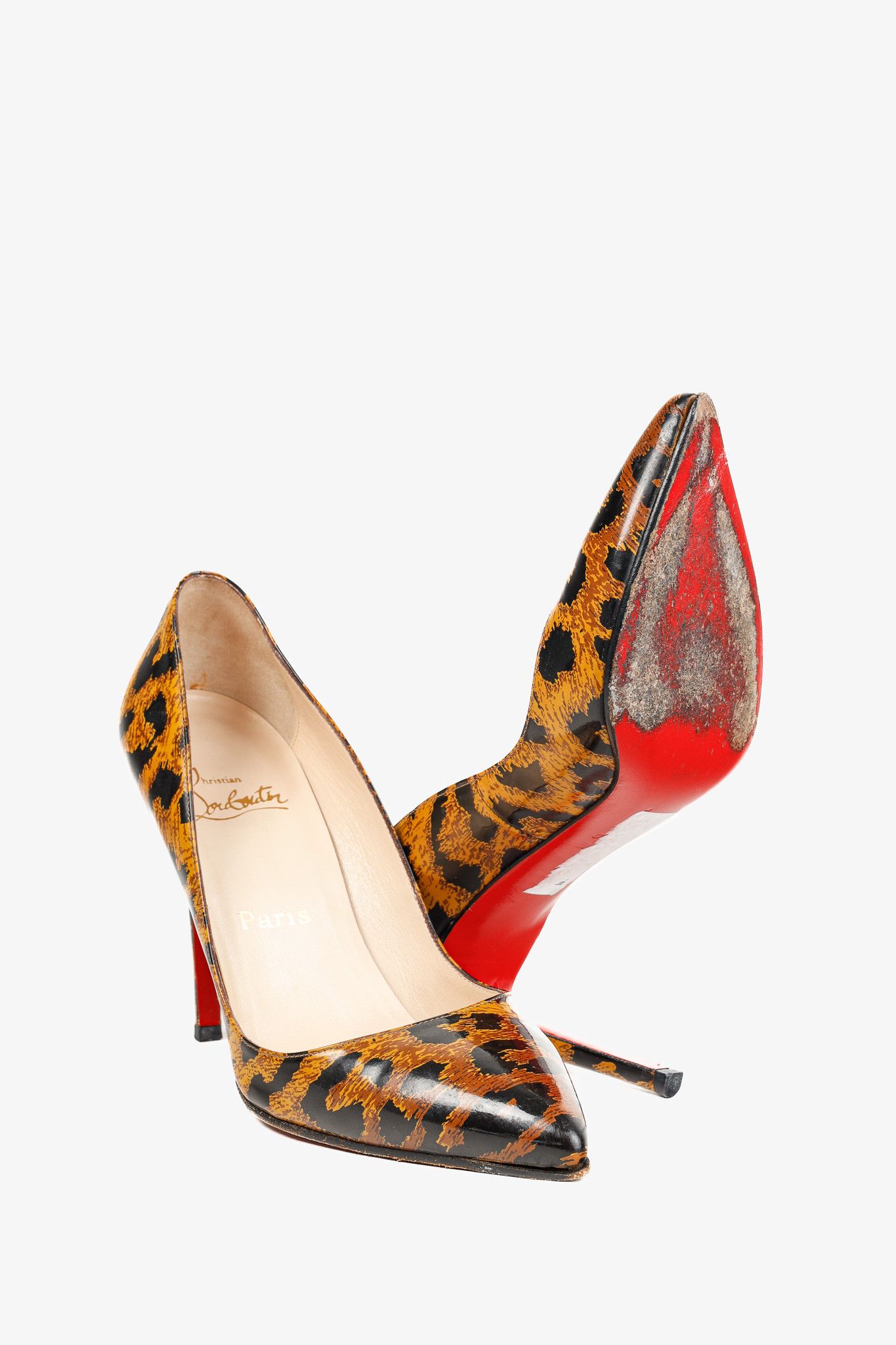 Christian Louboutin Christian Louboutin Leopard Patent Pointed-Toe Pumps Size US 7.5 / IT 37.5 - 4 Thumbnail