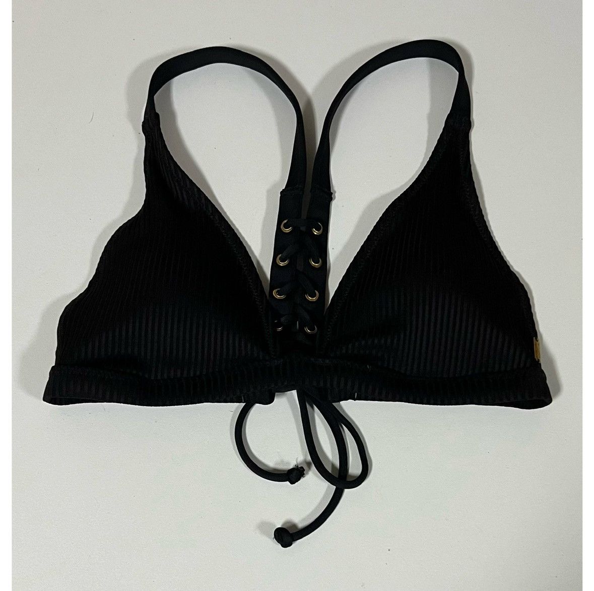 Victoria's Secret Black Ribbed Bikini Top Swimwear Bathing Suit Size S 🖤 #swim Size S / US 4 / IT 40 - 2 Thumbnail