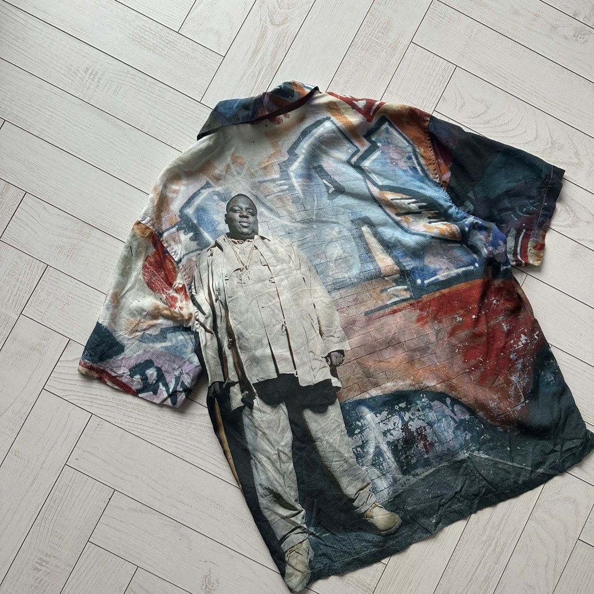 Rap Tees Notorious BIG x H&M AOP shirt relaxed fit rap Tupac og hype Size US S / EU 44-46 / 1 - 2 Thumbnail