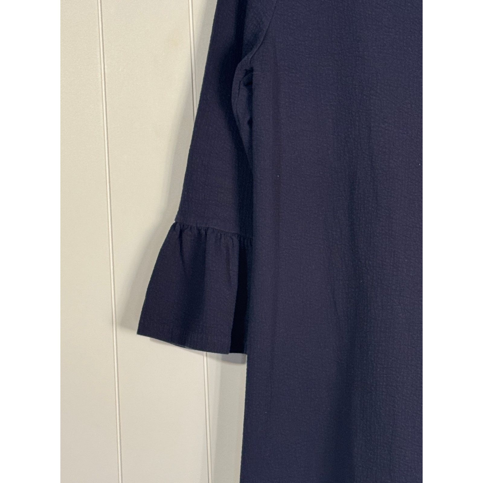 J.Crew J.Crew · Size XL · Ruffle Bell-Sleeve Shift Dress · Navy Size XL / US 12-14 / IT 48-50 - 4 Thumbnail