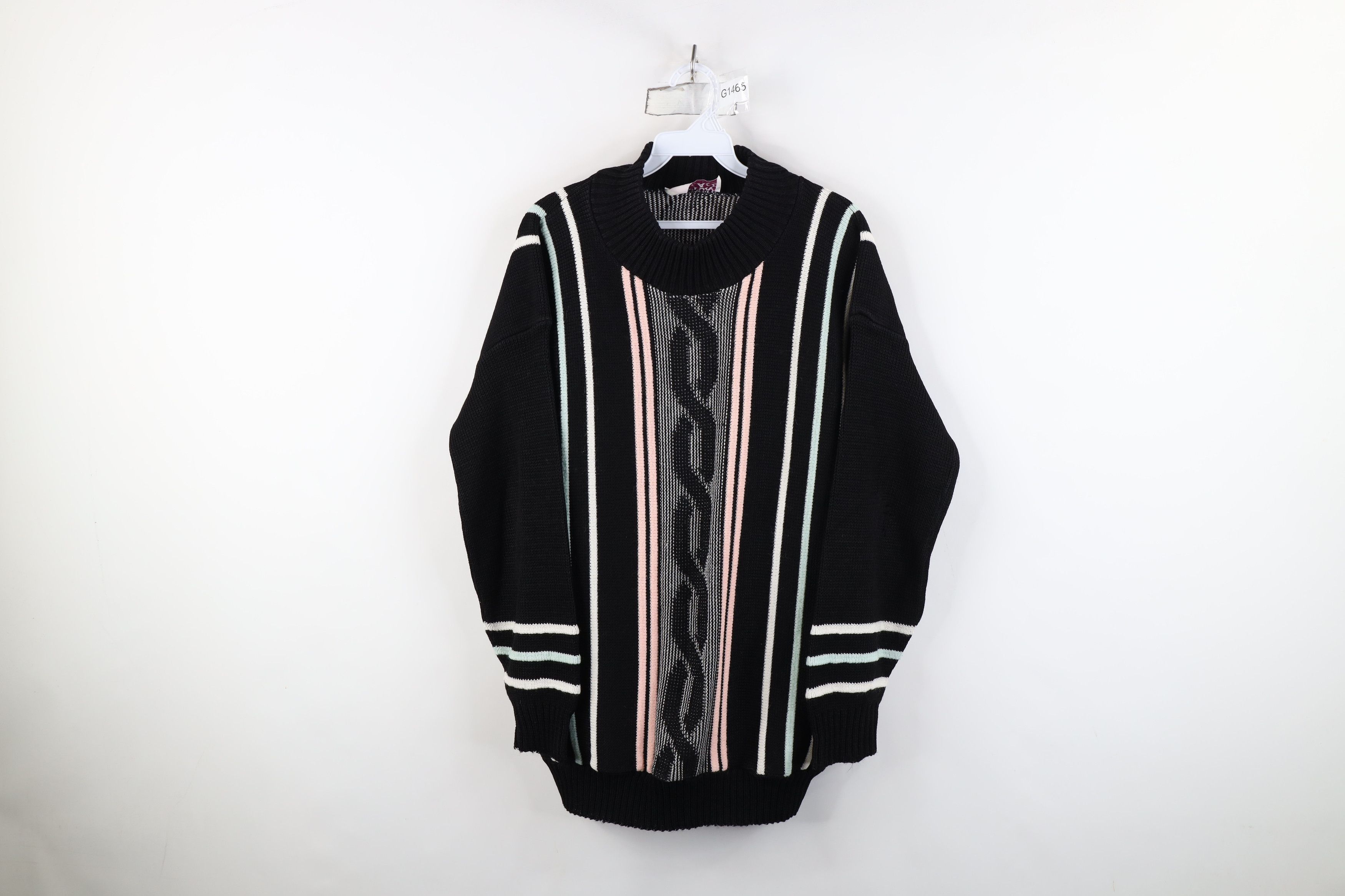 Vintage Vintage 80s 90s Streetwear Knit Mock Neck Sweater USA Size 3XL / US 20-22 - 1 Thumbnail