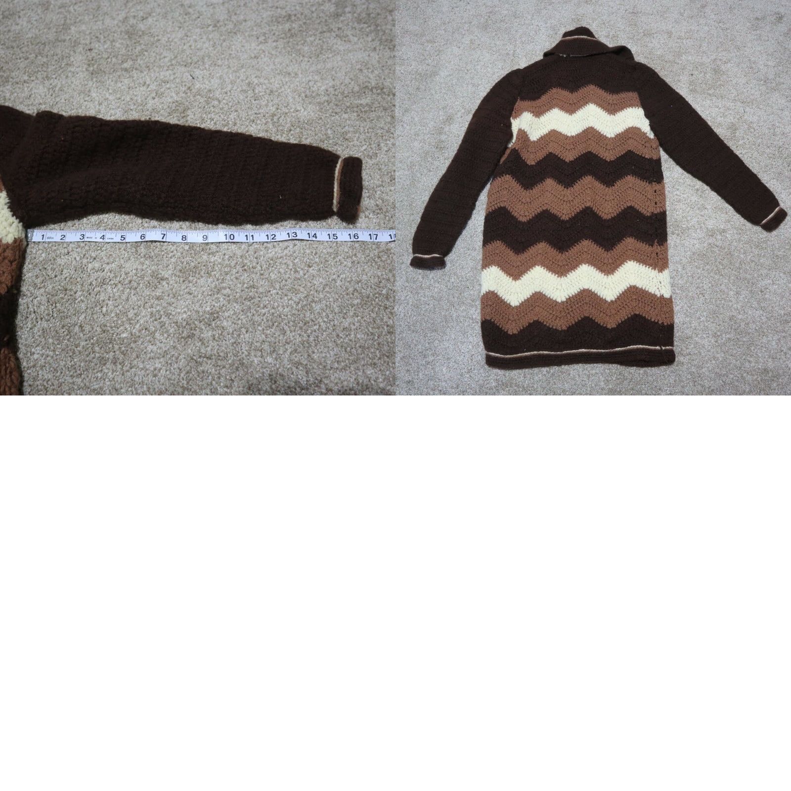 MadeMe Brown Homemade Knitted Cardigan Sweater Women's Medium Size Size M / US 6-8 / IT 42-44 - 8 Thumbnail