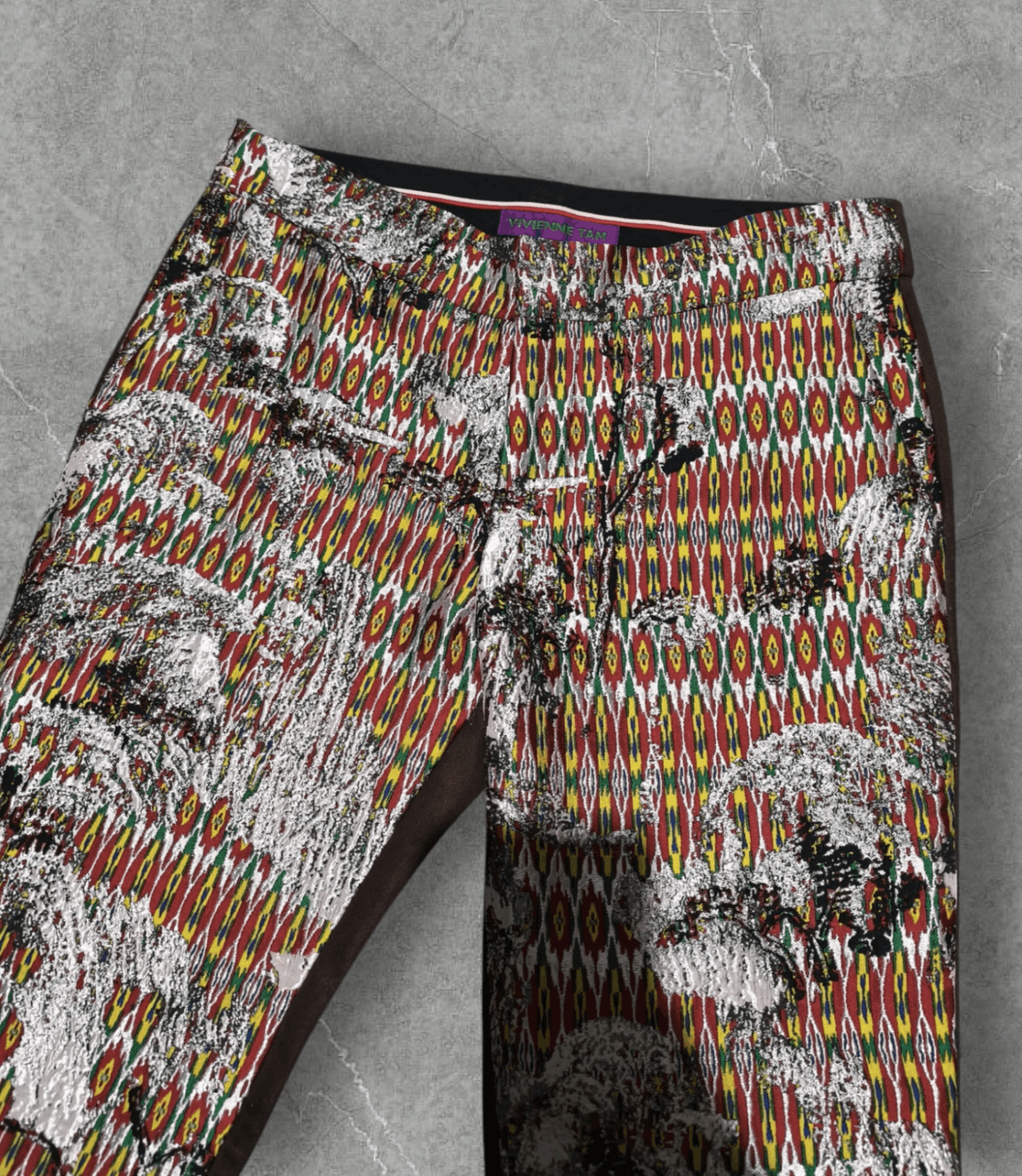 Vivienne Tam Embroidered Weave Pattern Boot cut Trouser Size 26" / US 2 / IT 38 - 3 Thumbnail