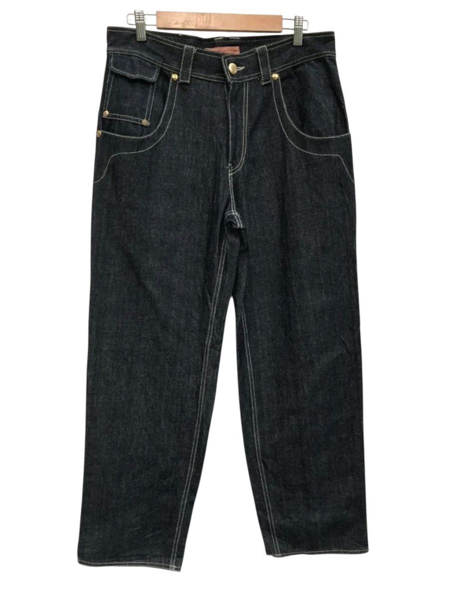 Japanese Brand Octopus Army Streetwear Buckle Back Denim Pants Size US 32 / EU 48 - 2 Thumbnail