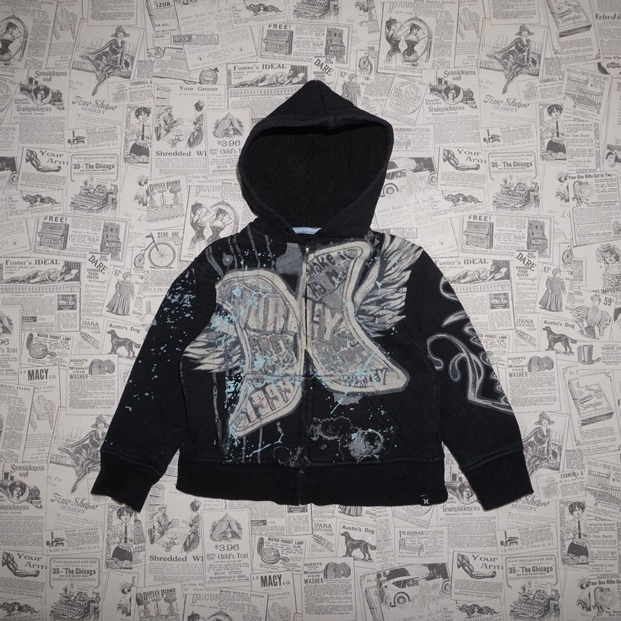 Hurley 3T -Vintage Y2K Hurley zip up AOP grunge paint grunge hoodie Size US XXS / EU 40 - 1 Thumbnail