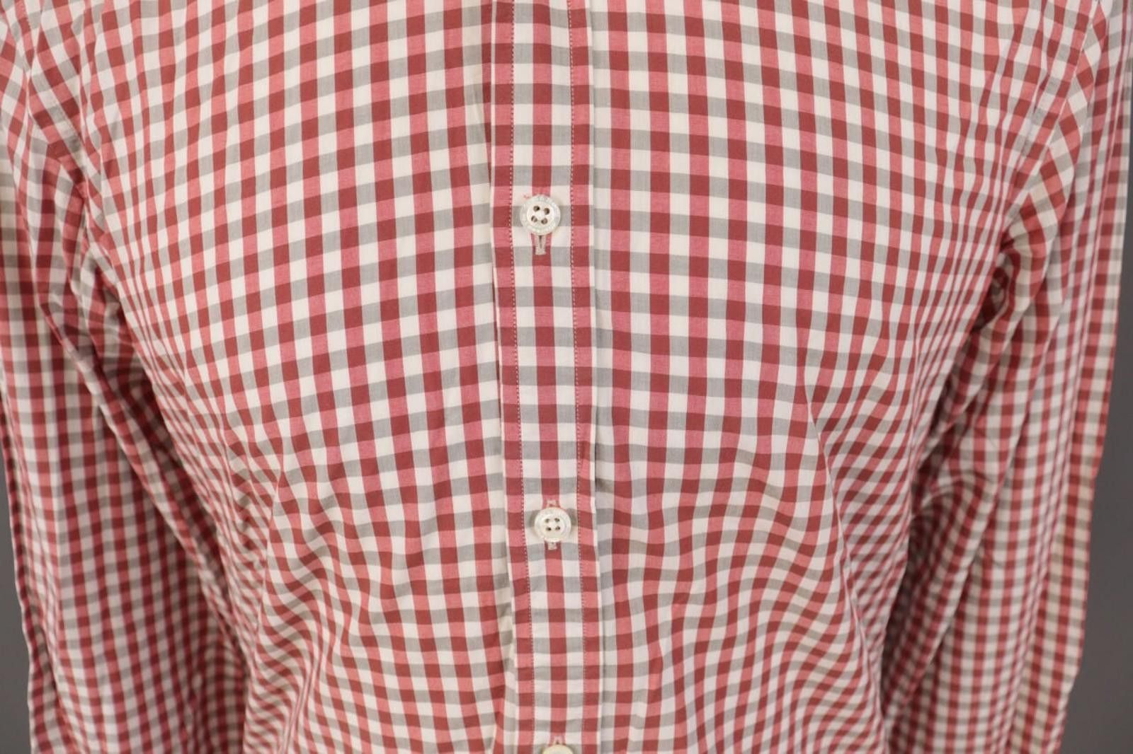 Gieves & Hawkes Red Check Dress Shirt Size M