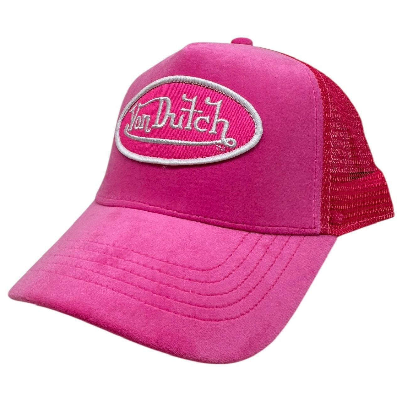 Von Dutch Von Dutch Trucker Hat Pink Velvet Snapback Cap Size ONE SIZE - 1 Thumbnail