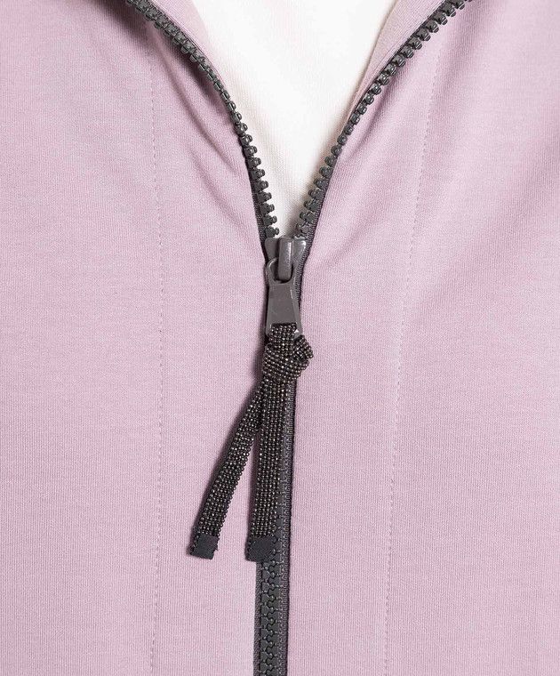 Brunello Cucinelli o1y0825 Hooded Sweatshirt in Mauve Size XXS / US 00 / IT 34 - 2 Thumbnail