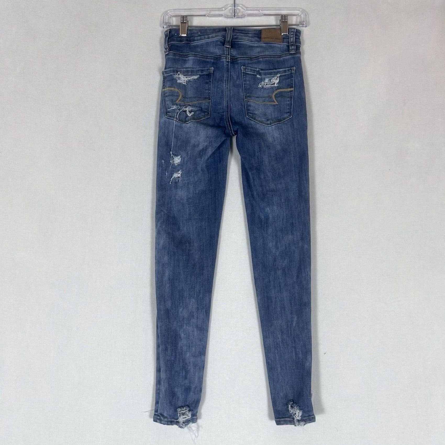 American Eagle Outfitters American Eagle Hi-Rise Jegging Jeans Women’s 00 Short Blue Next Level Stretch AE Size 25" / US 0 / IT 36 - 6 Thumbnail