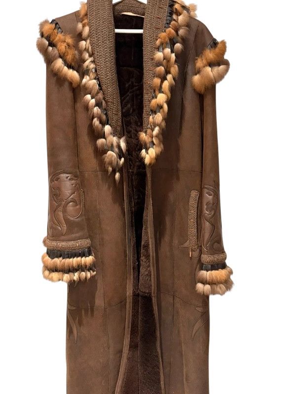 Roberto Cavalli RARE SHEARLING LEATHER LONG COAT Size M / US 6-8 / IT 42-44 - 1 Thumbnail