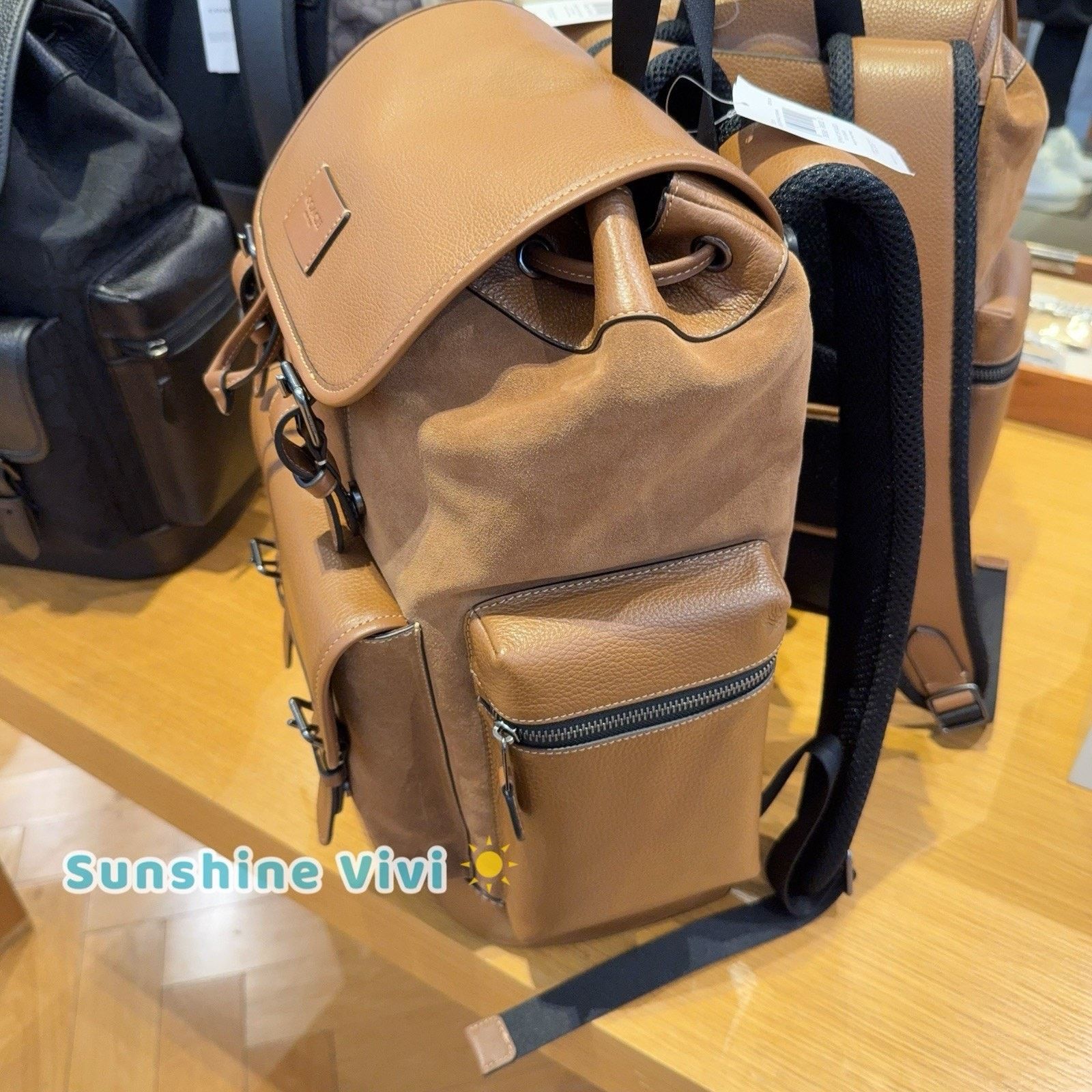 Coach NWT Coach MEN's Sprint Backpack CCG12 suede Cognac/Sienna Size ONE SIZE - 5 Thumbnail