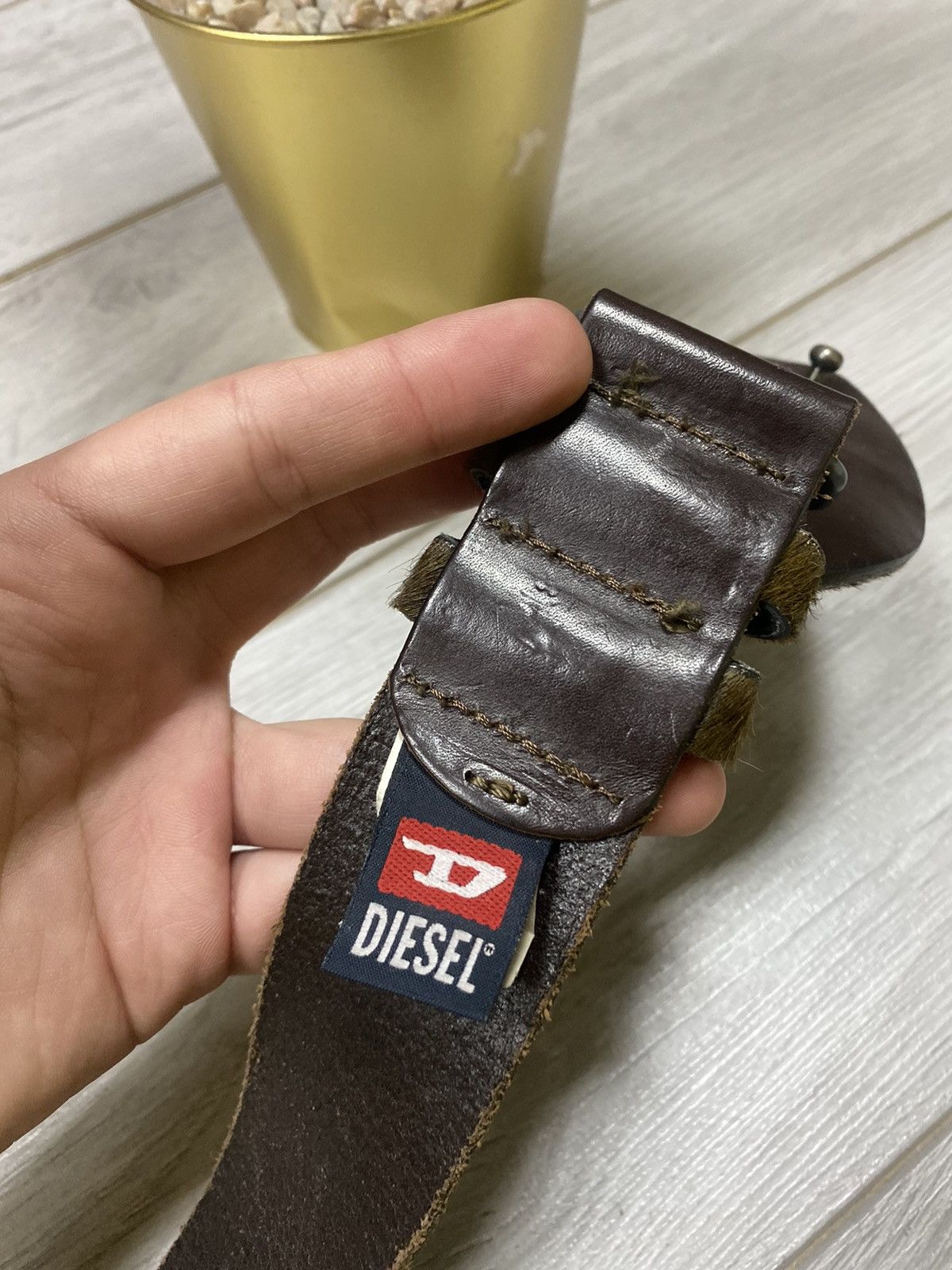 Diesel Diesel vintage leather buckle fur belt Size 34 - 4 Thumbnail