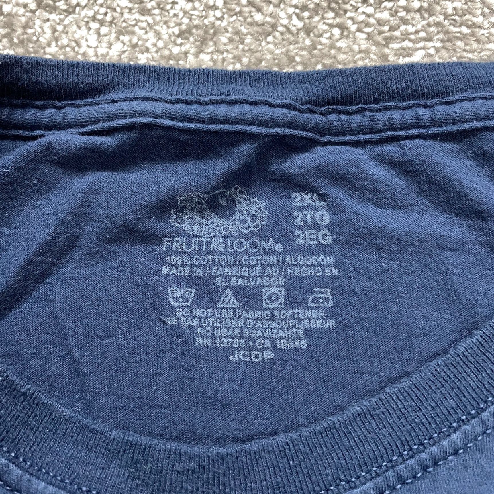 Fruit Of The Loom Fruit Of The Loom Basic Crew Neck T-Shirt Mens 2XL Navy Blue Casual Classic Outdoor Cotton Size US XXL / EU 58 / 5 - 4 Thumbnail