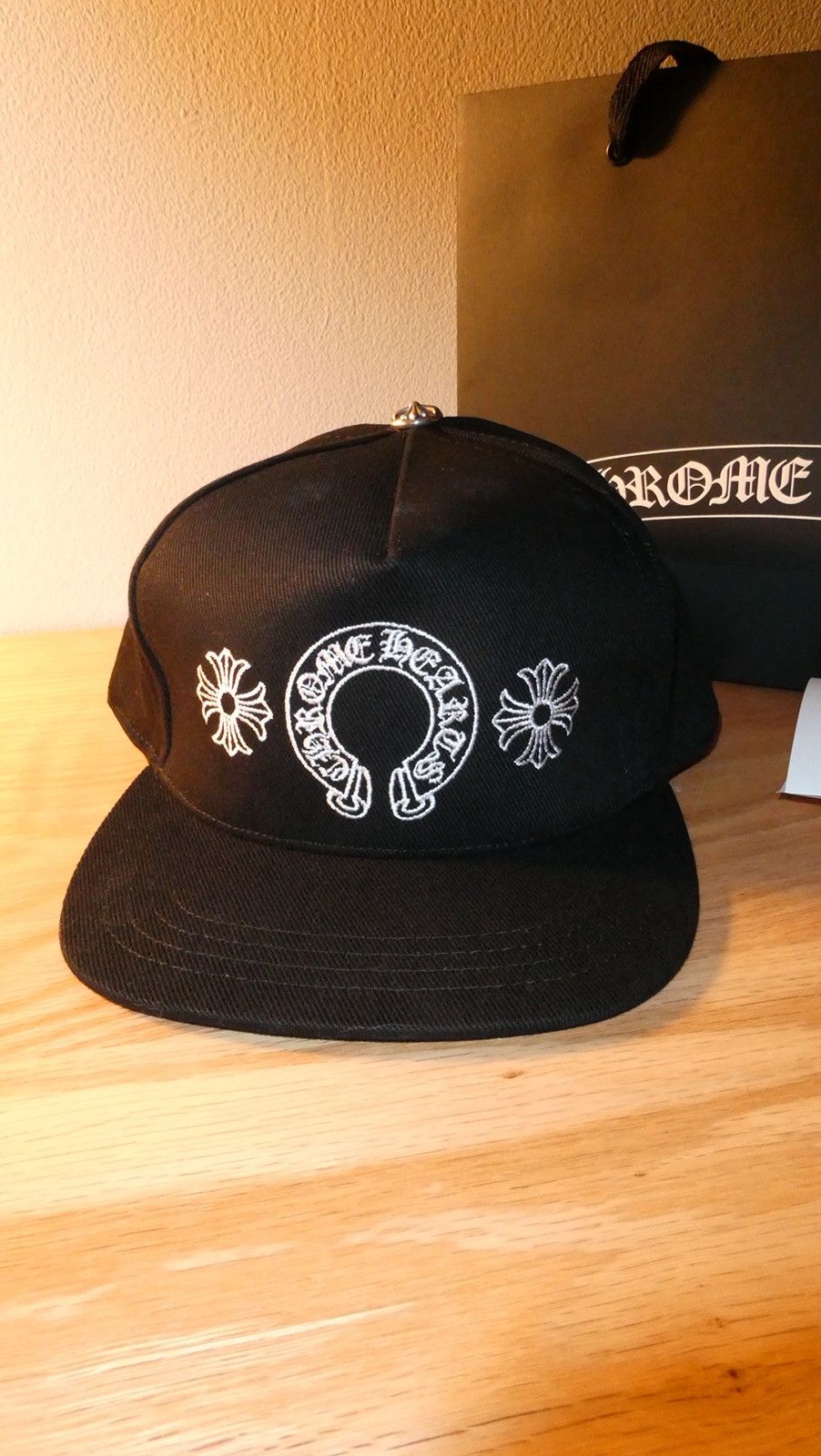 Horseshoe Black Denim Chrome Hearts Trucker Hat