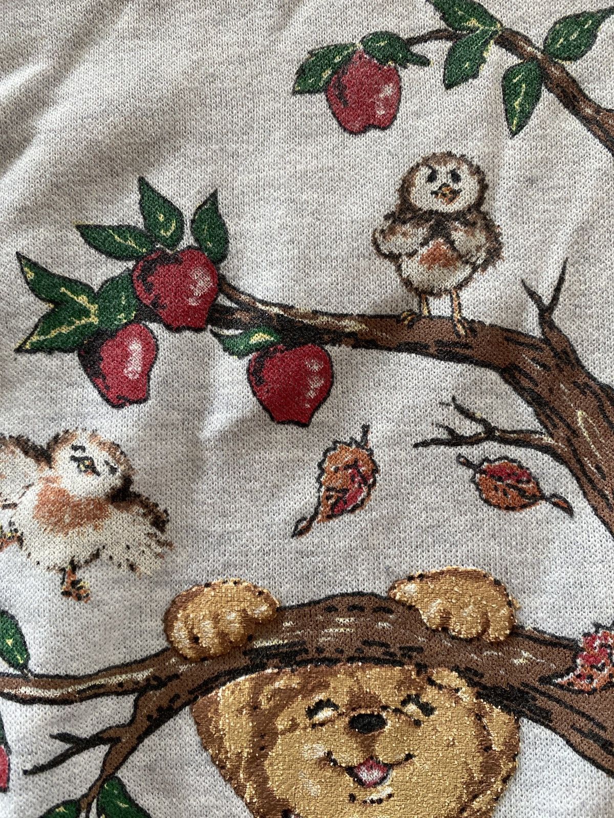Vintage 90s teddy bear apple art sweatshirt sz XXL Size US XXL / EU 58 / 5 - 4 Thumbnail