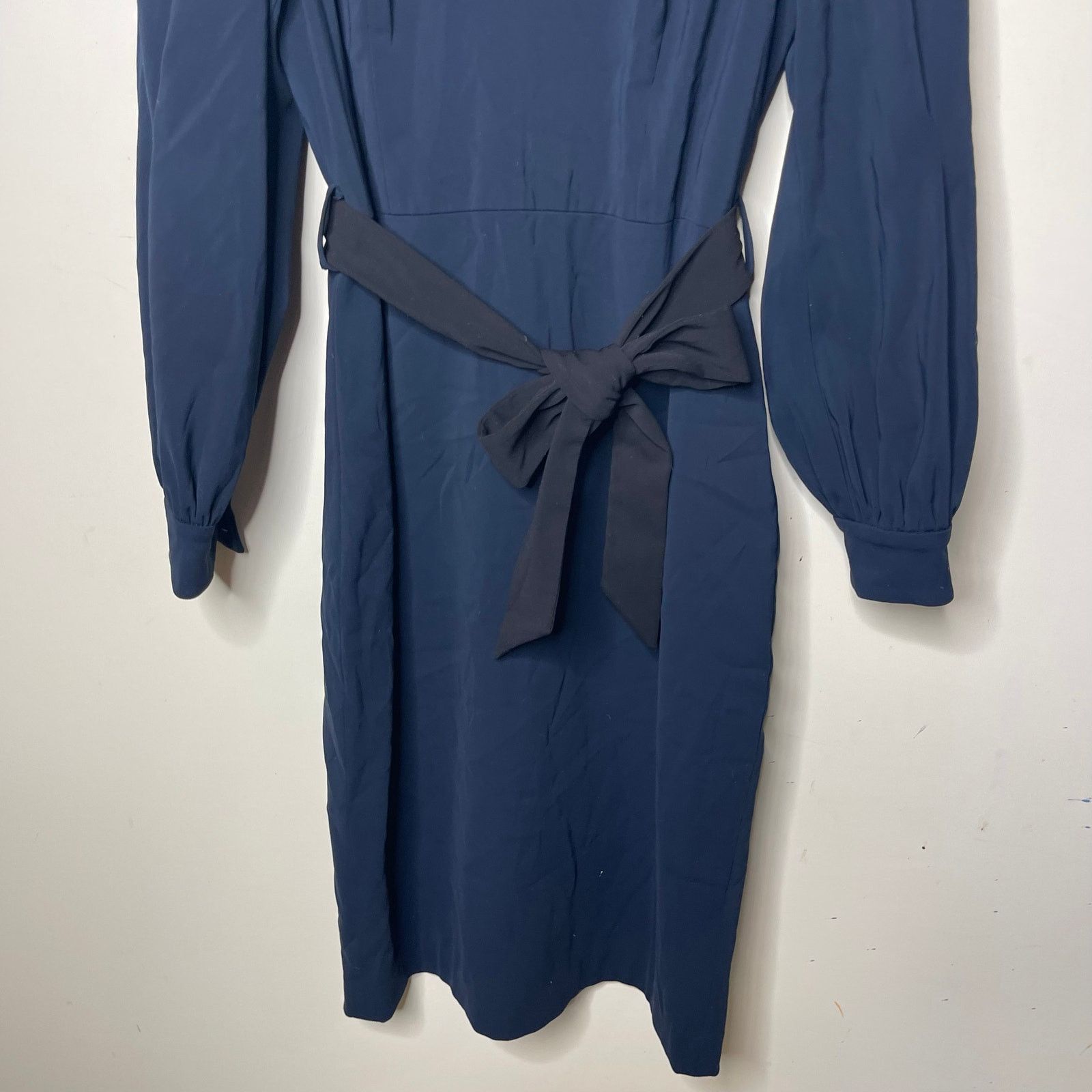 Badgley Mischka Badgley Mischka Belted V Neck Sheath Dress Navy Hourglass Size M / US 6-8 / IT 42-44 - 5 Thumbnail
