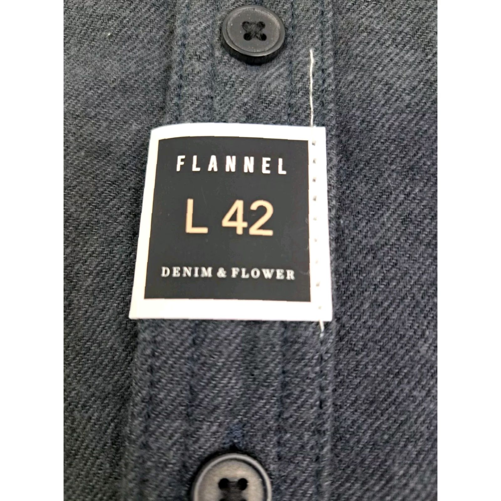 Denime Denim & Flower Shirt Button-Up Flannel L Dark Grey Long Sleeve Mens Regular Collared Pocketed Size US L / EU 52-54 / 3 - 4 Thumbnail