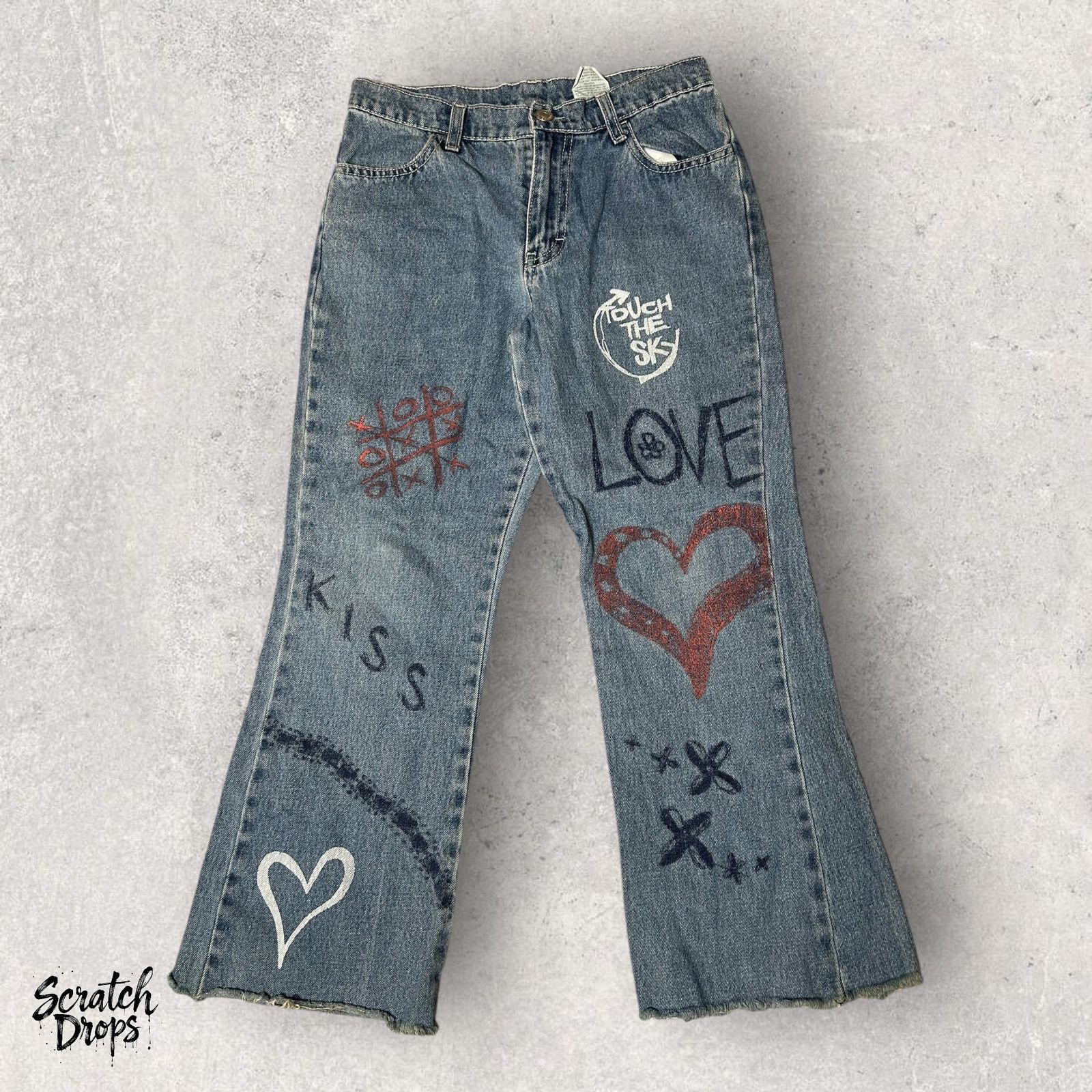 Jordache Vintage Jordache Girls Jean's Size 12 Distressed Graffiti Size 34" / US 12 / IT 48 - 1 Thumbnail