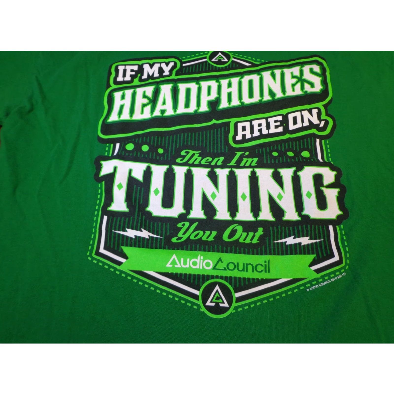 Vintage Audio Council T Shirt If MyHeadphones Are On Then I'm Tuning You Out XL Green Mens Graphic Tee 90s-style? Size US XL / EU 56 / 4 - 2 Thumbnail