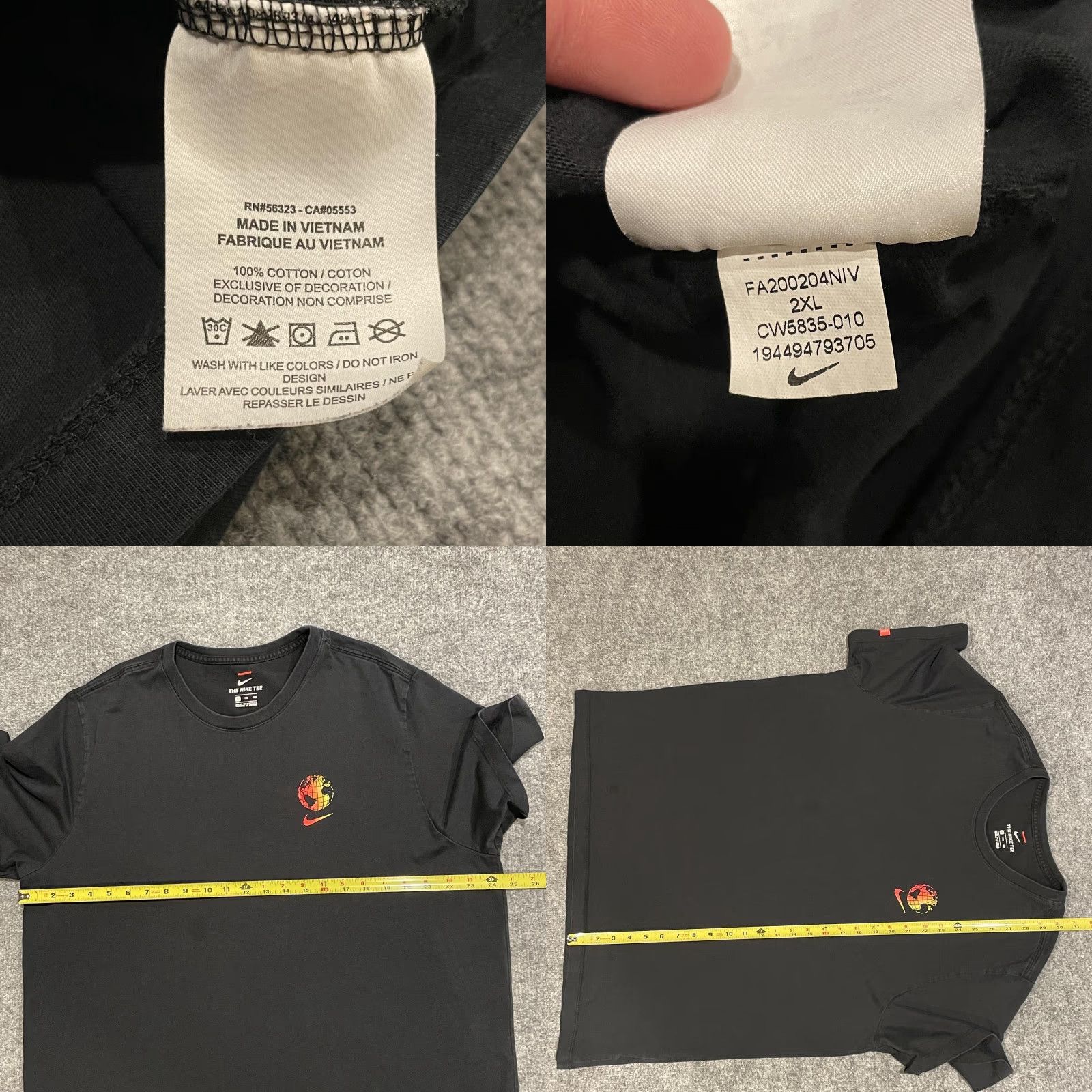 Nike Nike Worldwide Graphic Tee CW5835-010 2XL Black Mens Short Sleeve Crewneck Cotton T-Shirt Swoosh Globe Back Graphic Size US XXL / EU 58 / 5 - 8 Thumbnail