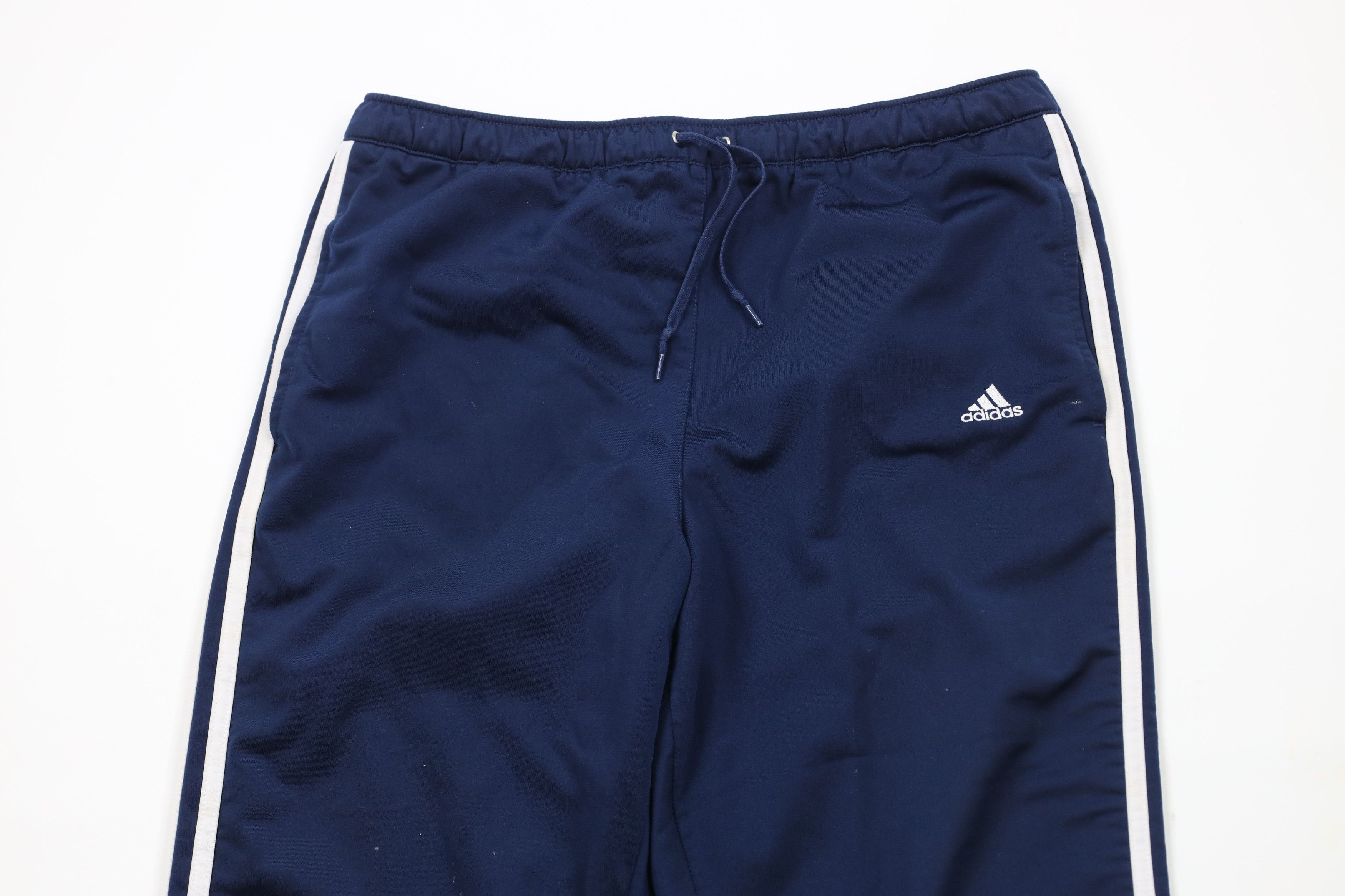 Adidas × Vintage Vintage Y2K Adidas Spell Out Striped Wide Leg Pants Blue Size 30" / US 8 / IT 44 - 2 Thumbnail