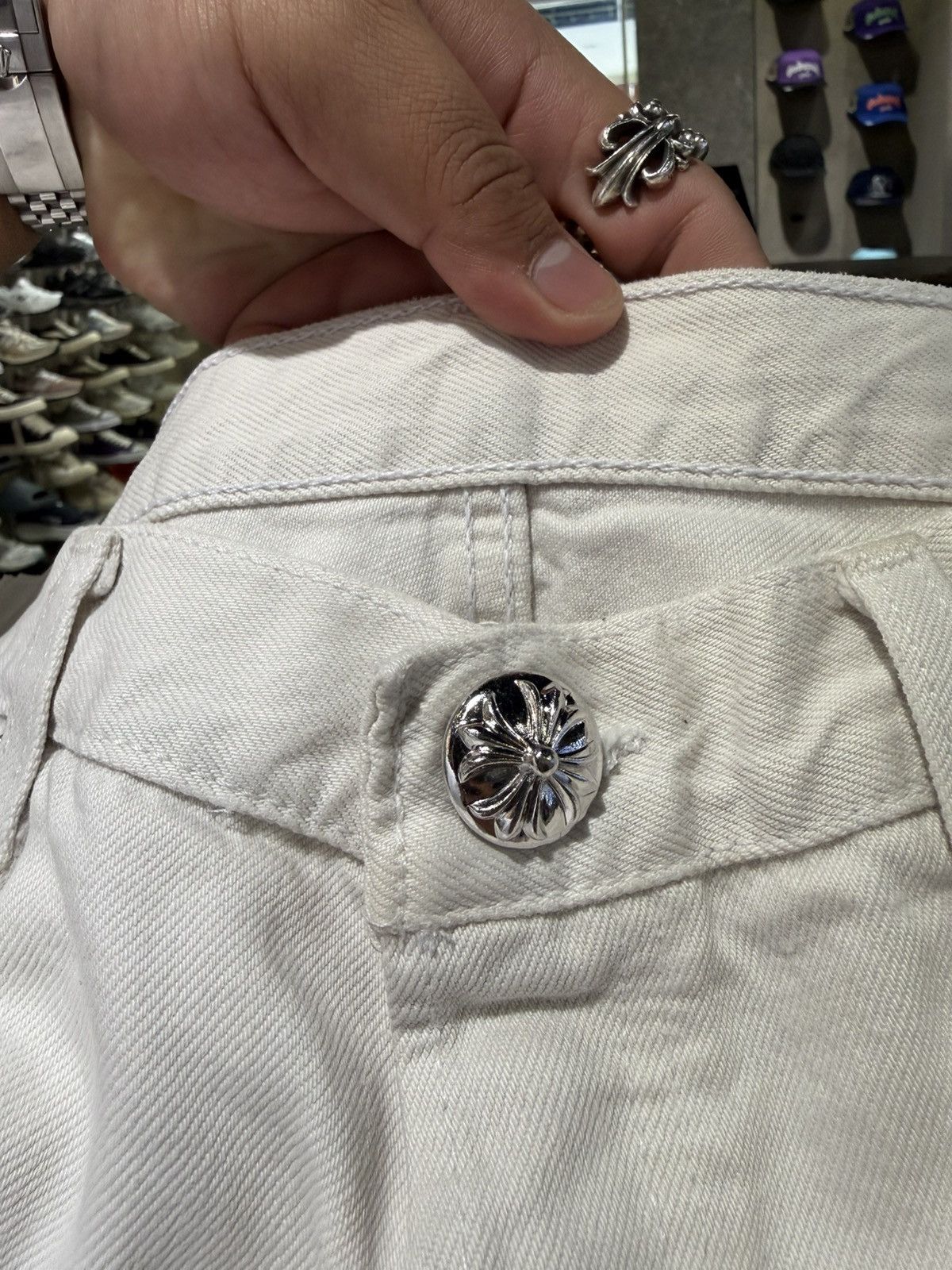 Chrome Hearts Chrome Hearts White Levi’s 501 Leopard Cross Patch Jeans Size US 34 / EU 50 - 3 Thumbnail
