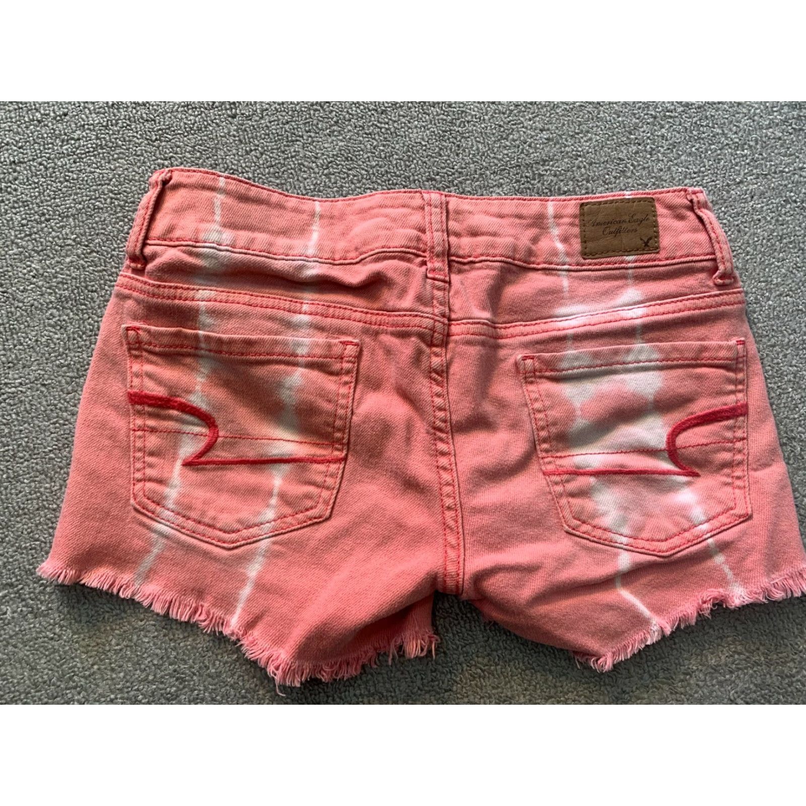 American Eagle Outfitters VINTAGE American Eagle Shorts Pink Womens Size 00 Stretch Tie Dye Look Size 24" / US 00 / IT 34 - 2 Thumbnail