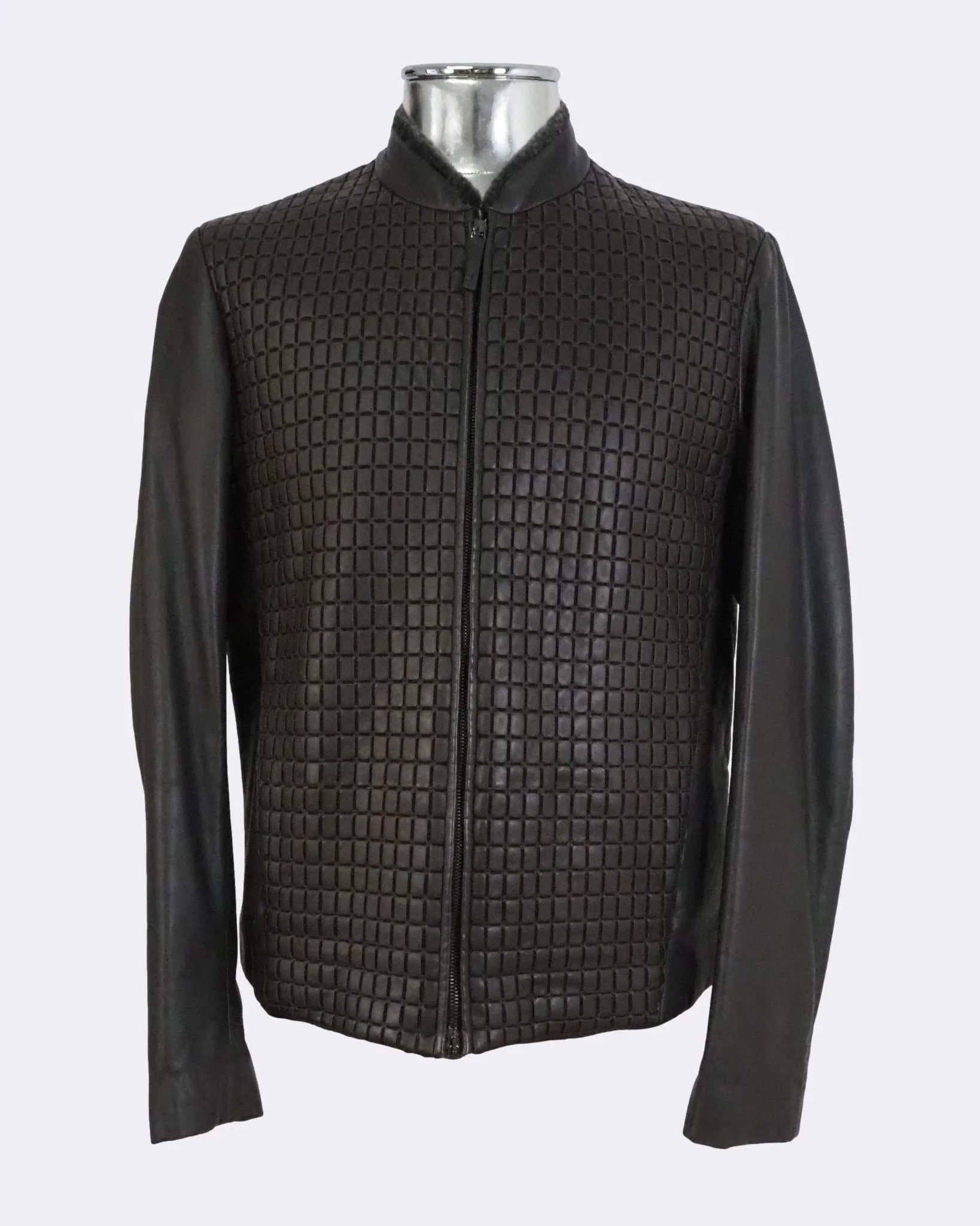 Armani Collezioni Armani Collezioni Square FrontLeatherJacket Fur Collar$2325 Size US M / EU 48-50 / 2 - 6 Thumbnail