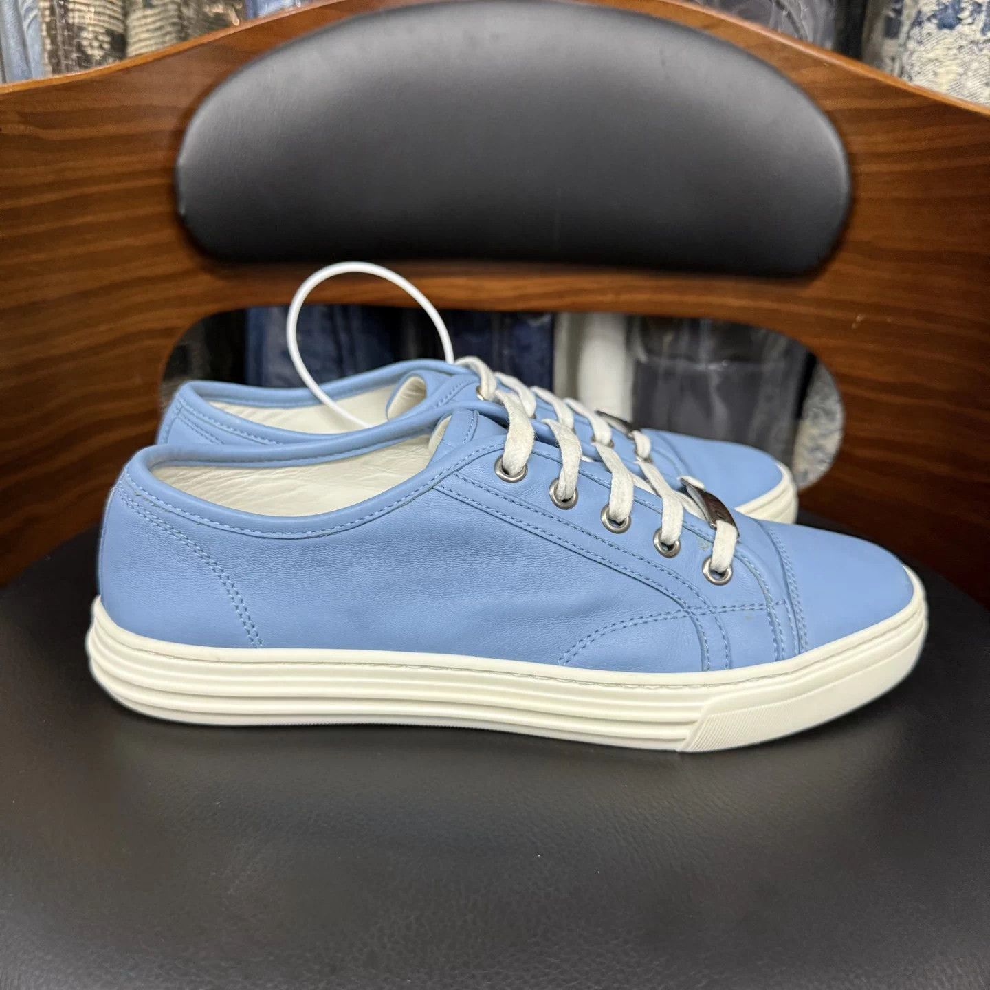 Gucci Gucci white blue sneakers 36.5 Size US 5.5 / IT 35.5 - 4 Thumbnail