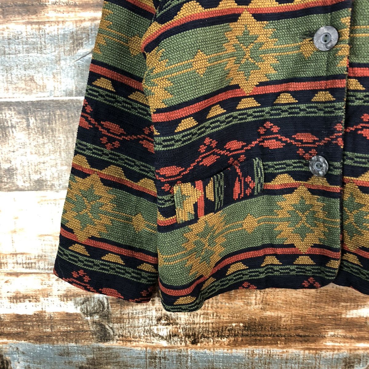 Homespun Knitwear × Japanese Brand TS Collection Green Knitwear art jacket vintage #A2480 Size S / US 4 / IT 40 - 7 Thumbnail